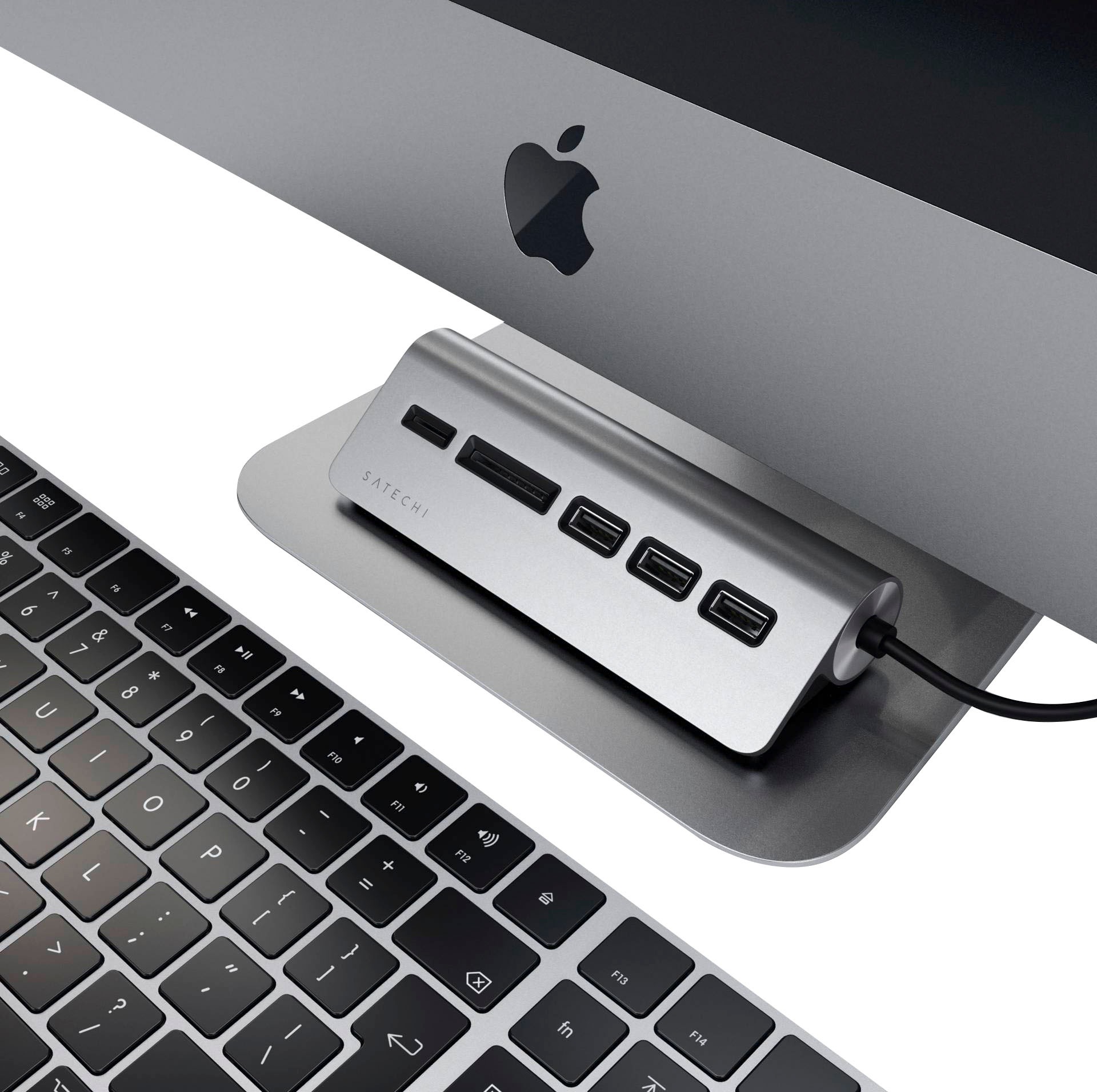 Satechi USB-Adapter »Type-C Aluminum USB Hub & Card Reader«, USB 3.0 Typ A zu USB Typ C