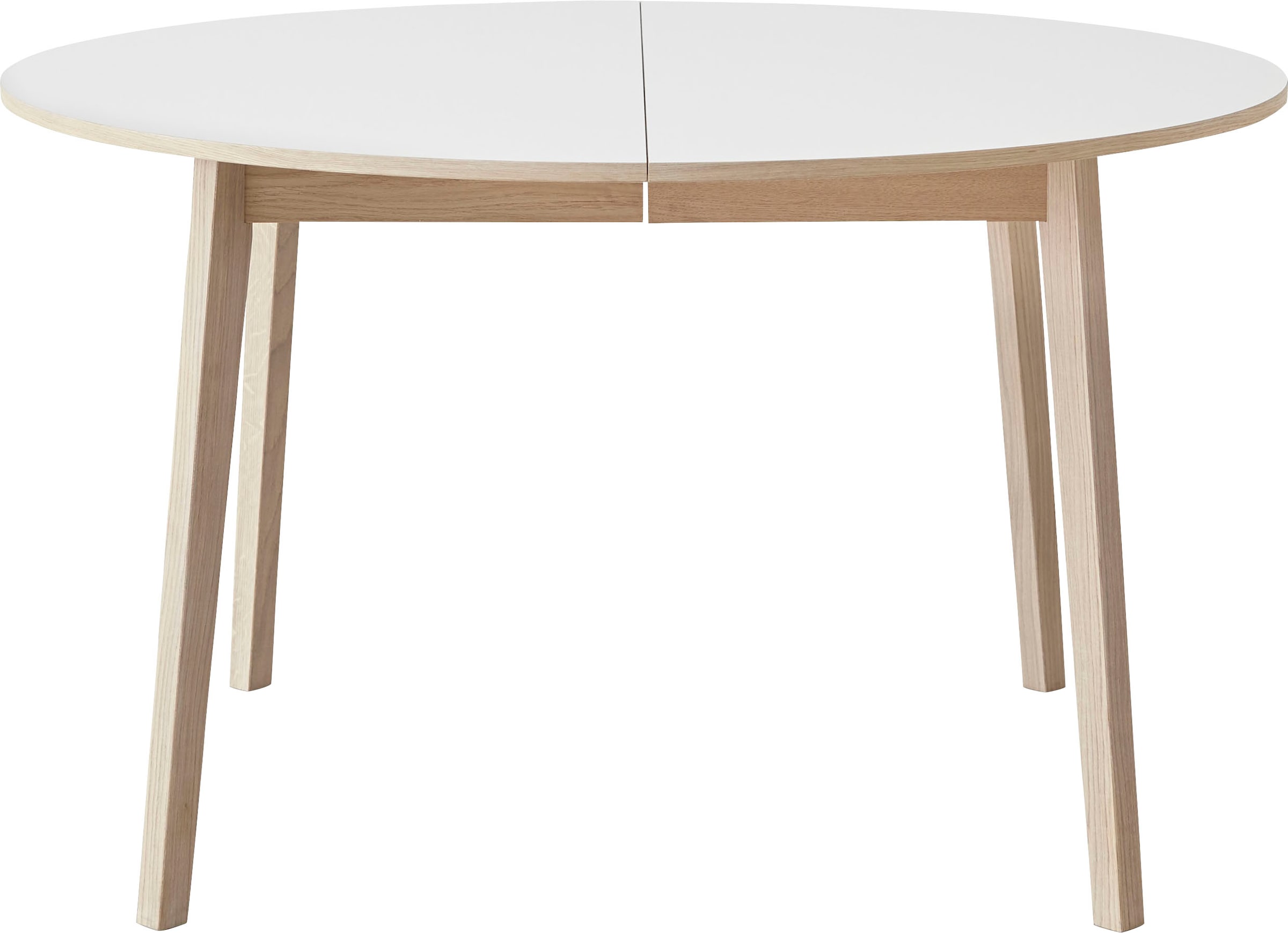 Hammel Furniture Esstisch »Basic Single, rund/oval, ausziehbar Ø130–228 cm, mit 2 Einlegeplatten« Melamin/Massivholz – ideal für Familien, langlebig, Scandi Design