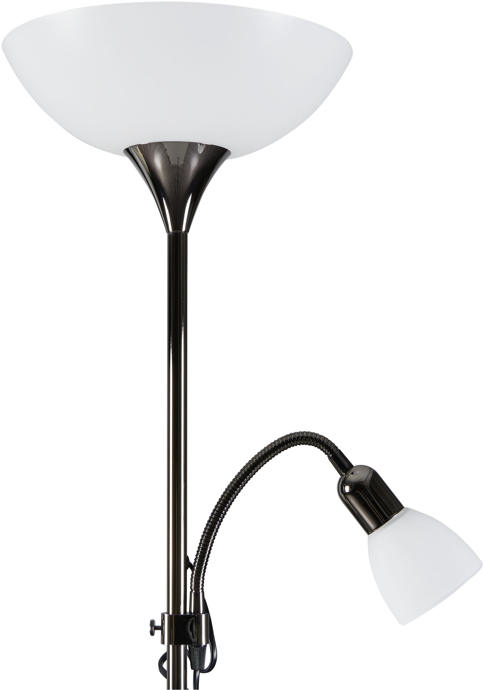 EGLO Stehlampe »UP 2 Stehlampe - Stahl - E27;E14 - 1X60W;1X18W - IP20« E27 1 Stk. Standleuchte, Leselampe, Wohzimmer, Schlafzimmer, H176,5 x Ø27,5 cm