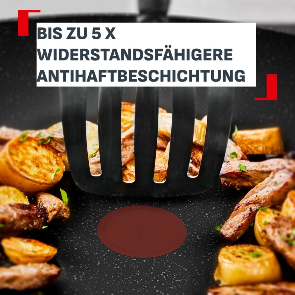 Tefal Pfannen-Set »Excell'Cook« Aluminium Set, je 1 Pfanne 20/24/28 cm, 3 tlg. leistungsstarke Antihaftbeschichtung, Induktion, metallspatelsicher
