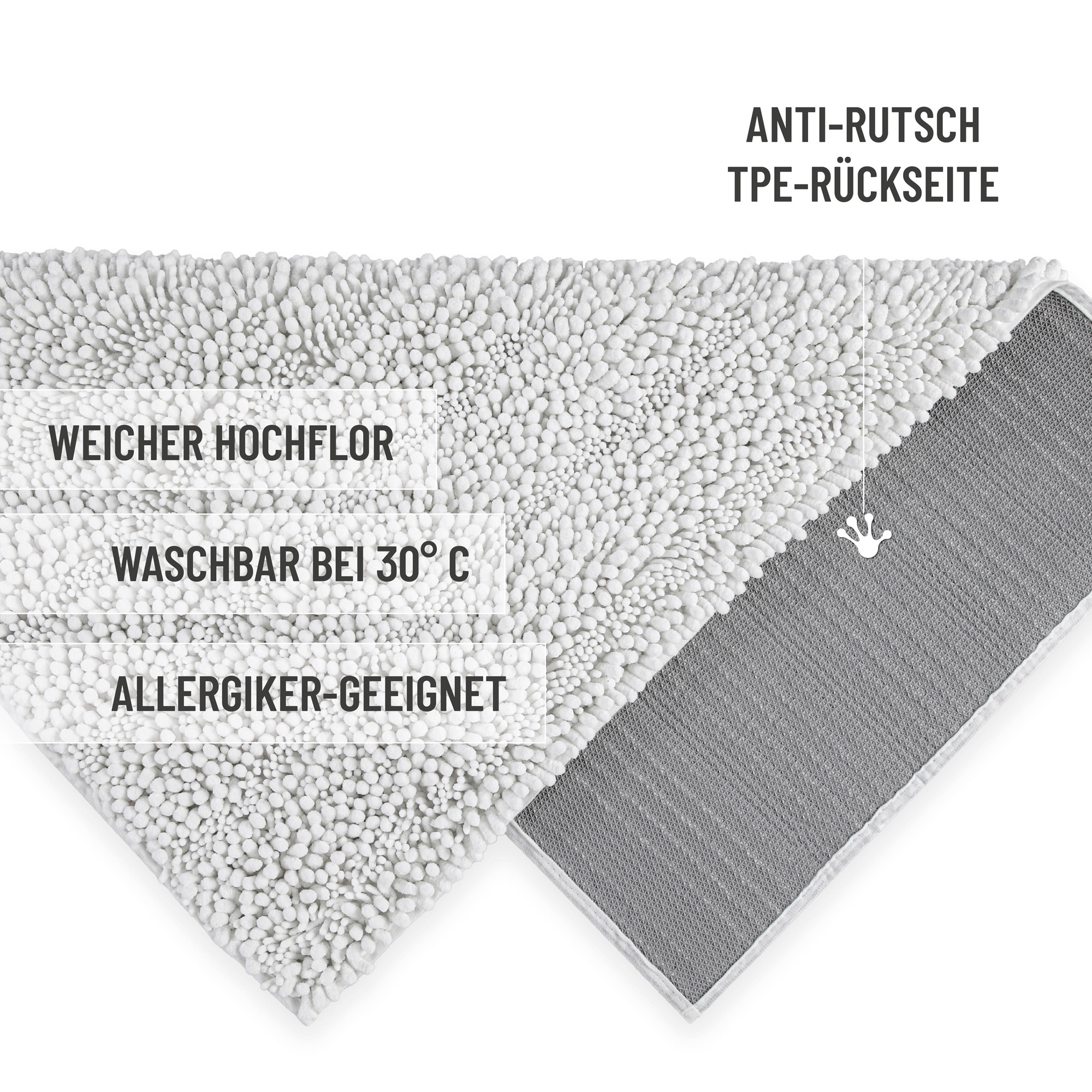 Wecon home Basics Badematte »Benno« Höhe 22 mm waschbar, rutschfest, sehr w günstig online kaufen