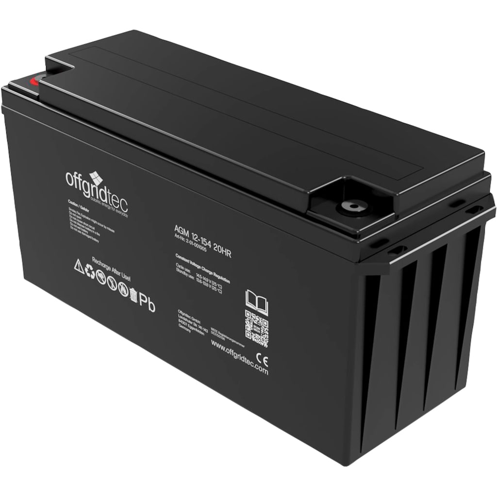 offgridtec Solarakkus »AGM Solarbatterie«, 154000 mAh, 12 V