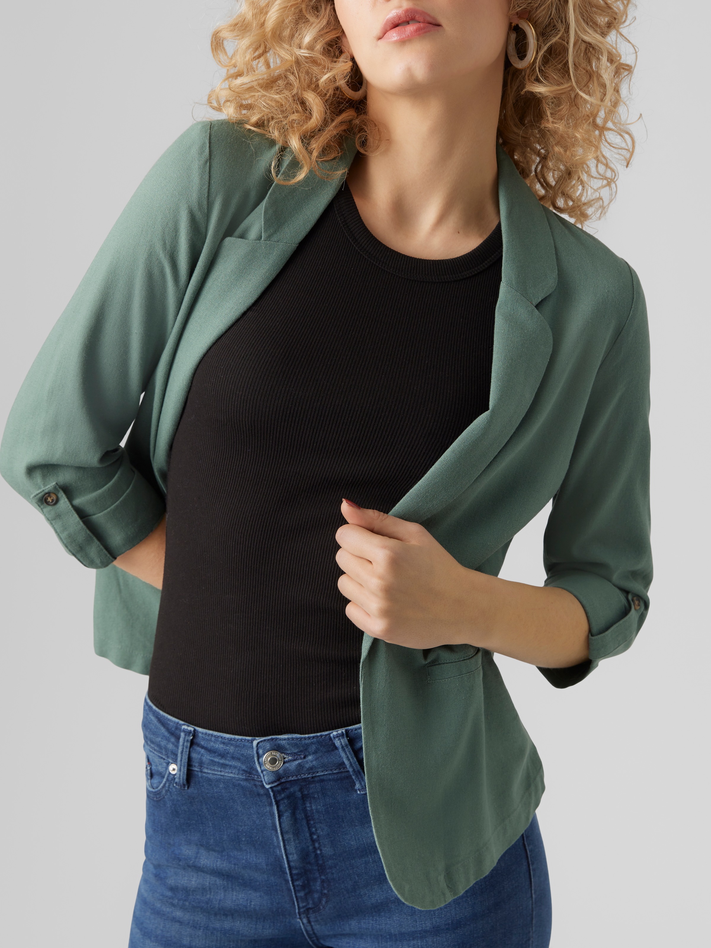 Vero Moda Kurzblazer »VMJESMILO 3/4 LOOSE BLAZER WVN NOOS«, mit Leinen