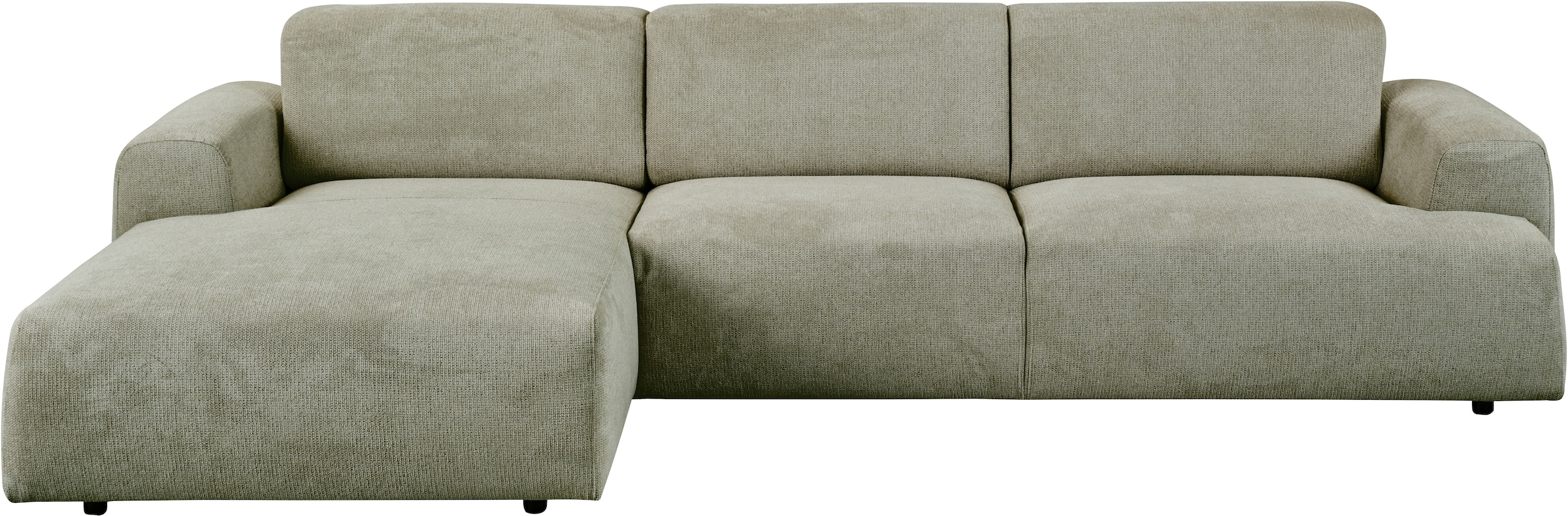 andas Ecksofa »Linkka, Breite 301 cm«, L-Form, in einem weichen Chenille-Stoff, mit Wellenunterfederung