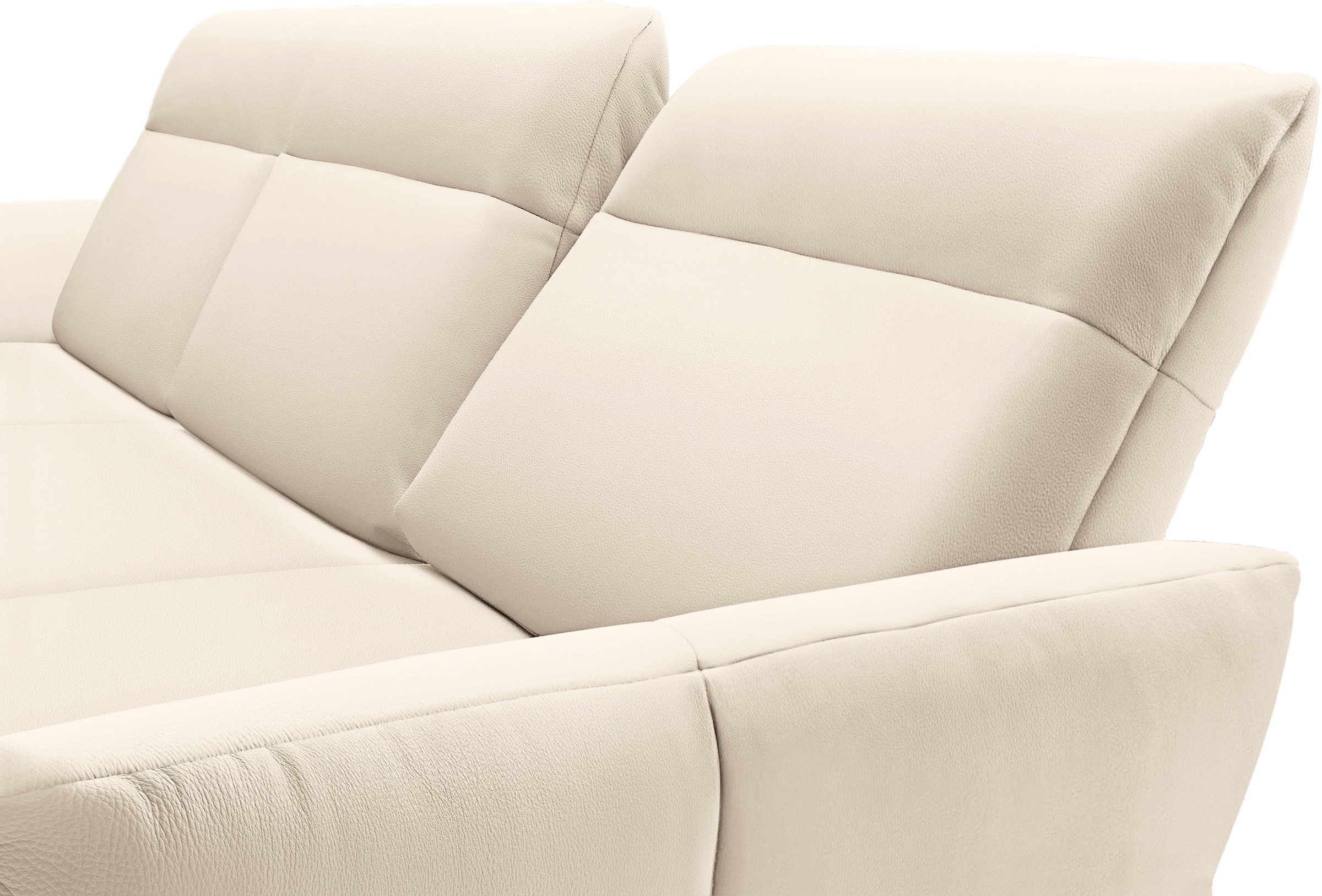 Creation BY ROLF BENZ Ecksofa »CR.460«, Sockel in Nussbaum, Winkelfüße in Umbragrau, Breite 318 cm