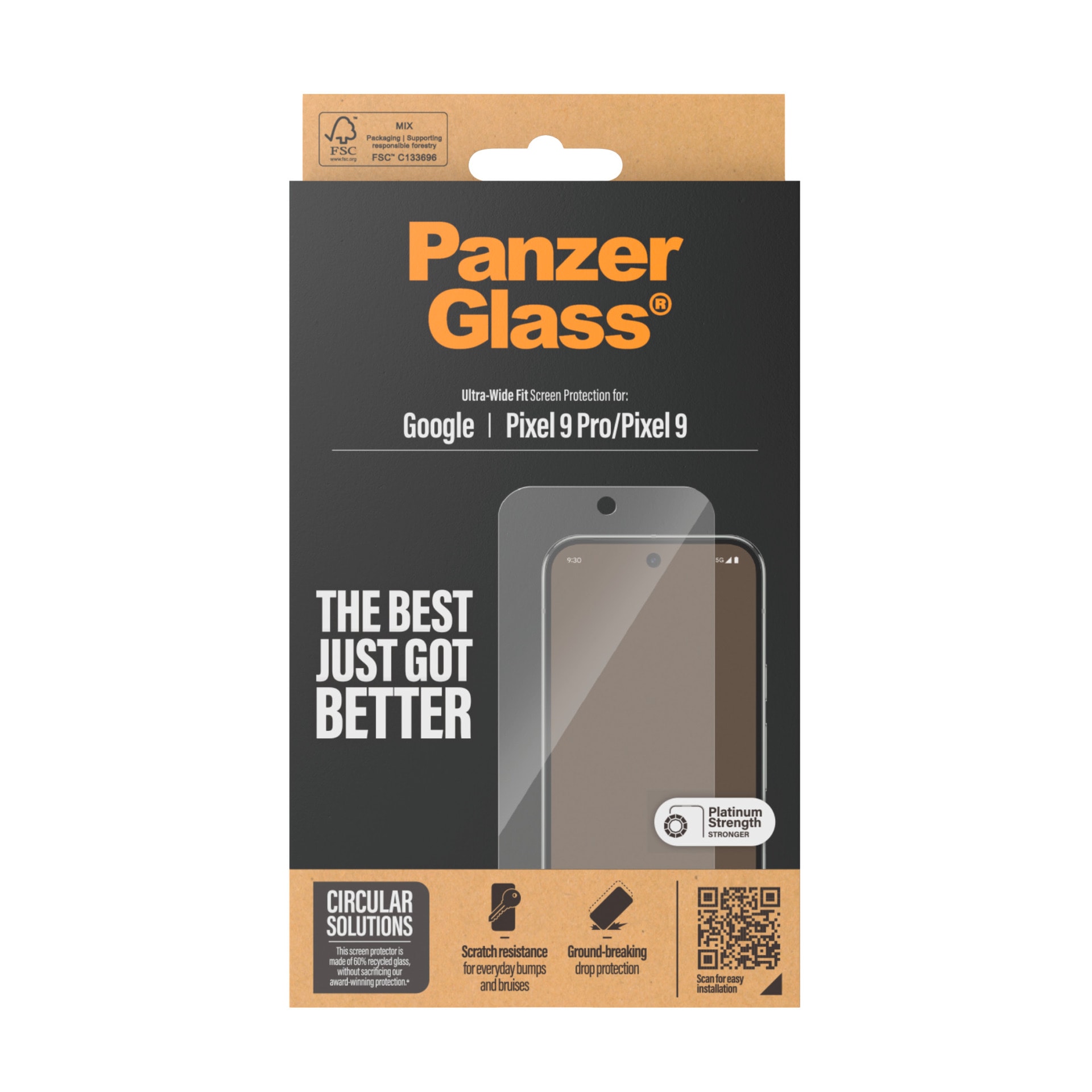 SAFE by PanzerGlass Displayschutzglas »Ultra-Wide Fit Screen Protection« für Google Pixel 9;Google Pixel 9 Pro Displayschutzfolie, Schutzfolie, Bildschirmschutz, kratz- & stoßfest