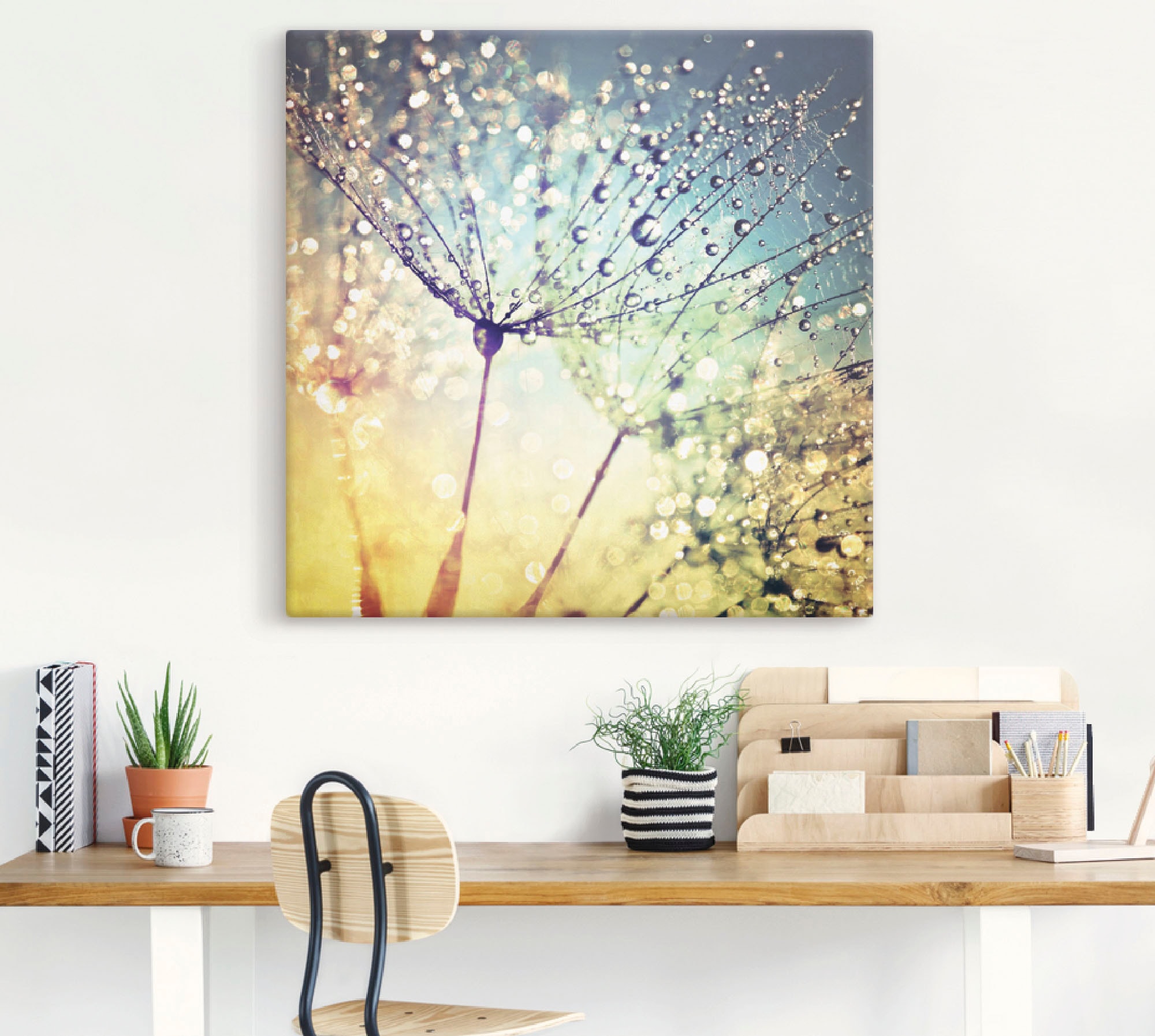 Artland Wandbild »Pusteblume Zaubertropfen«, Blumen, (1 St.), als Alubild, Outdoorbild, Leinwandbild, Poster, Wandaufkleber