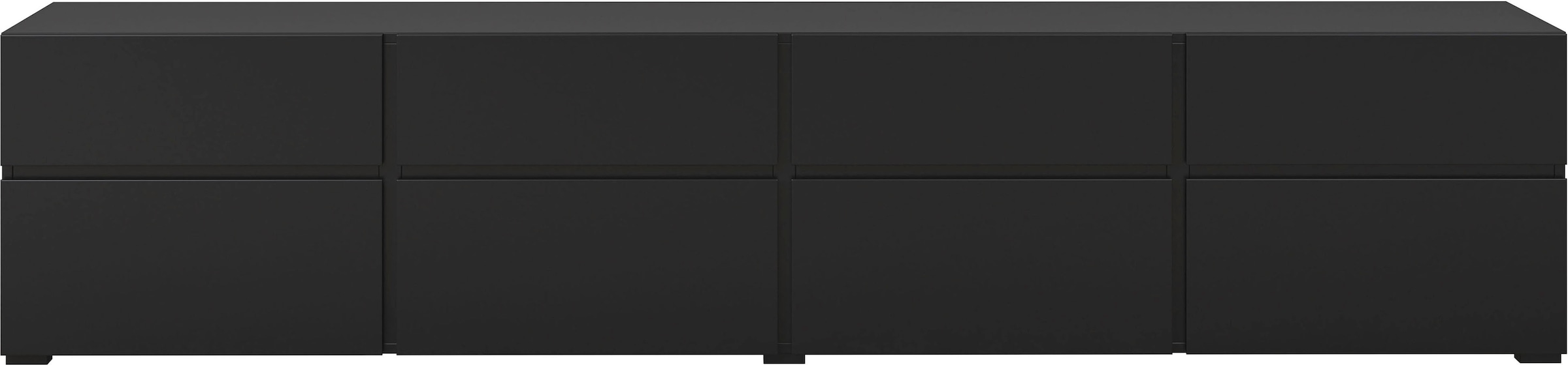 OTTO home Lowboard »Cross, moderne grifflose TV-Kommode,4 Klappen/4 Schubkästen« Breite 225 cm, TV-Schrank mit viel Stauraum, TV-Board