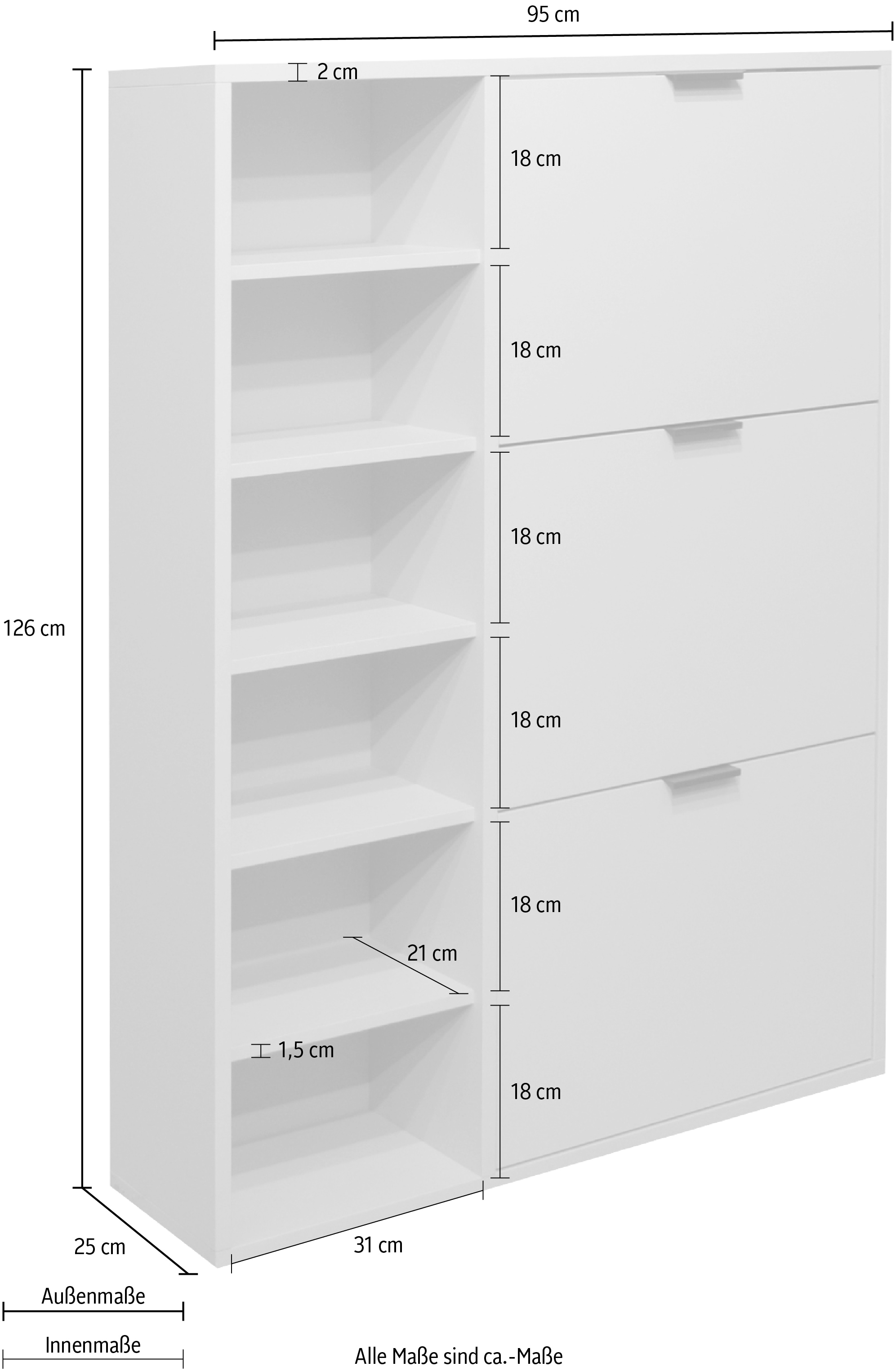 Mäusbacher Schuhschrank »Bonnie TOPSELLER!« OTTOs Choice,  Schuhschrank mit 3 Klappen und Regal