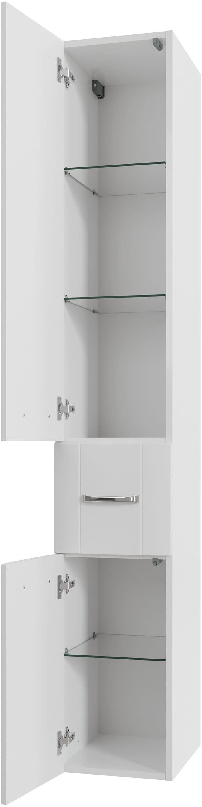 Saphir Badmöbel-Set »Badmöbel-Set Serie 3006 3-teilig Keramik-Waschtisch mit Spiegelschrank«, (4 St.), Badezimmer-Set mit Hochschrank, inkl. Türdämpfer