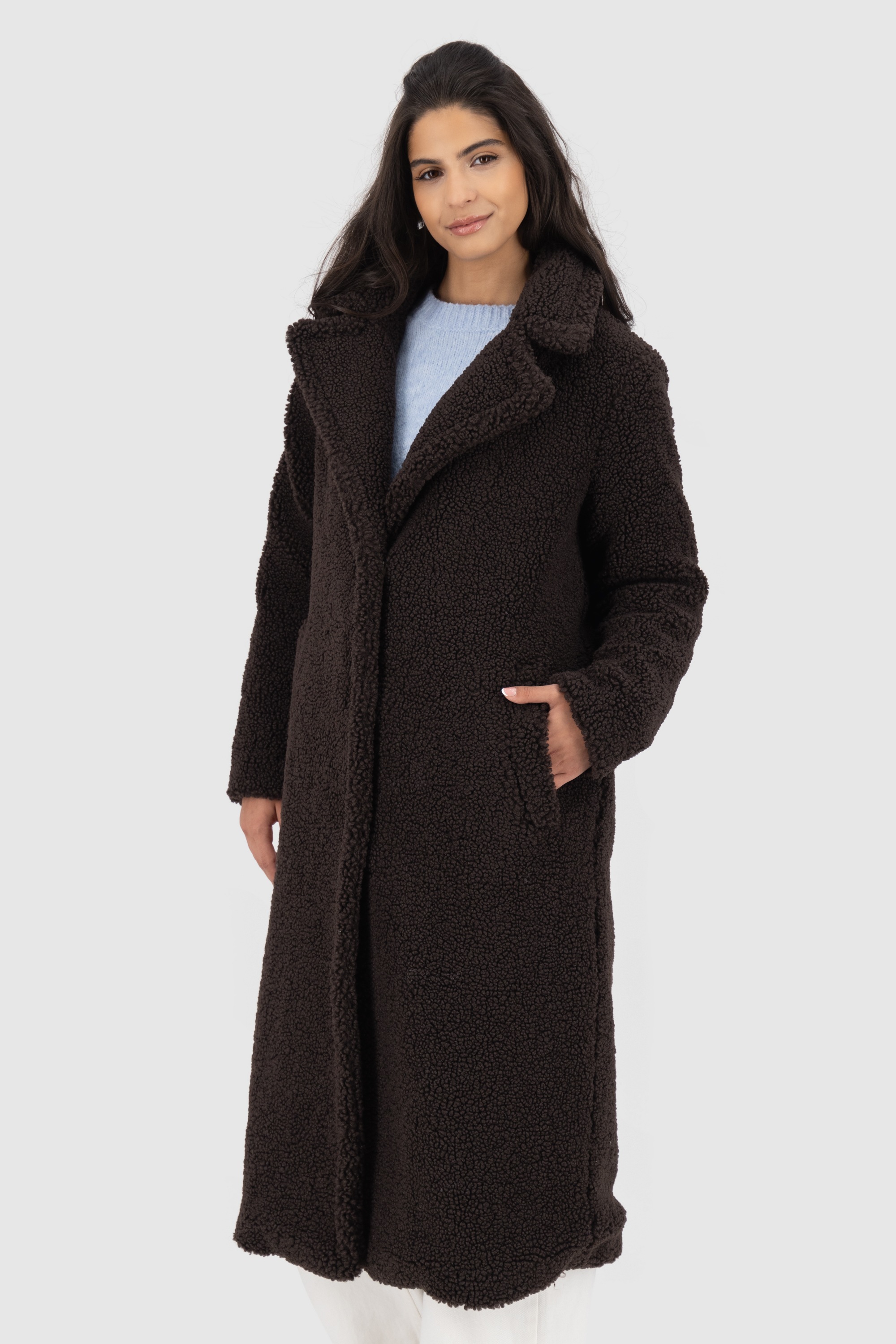 Alife & Kickin Winterjacke »Damen HariAK A«, Kuscheliger langer Teddy Wintermantel in lässiger Schnittform