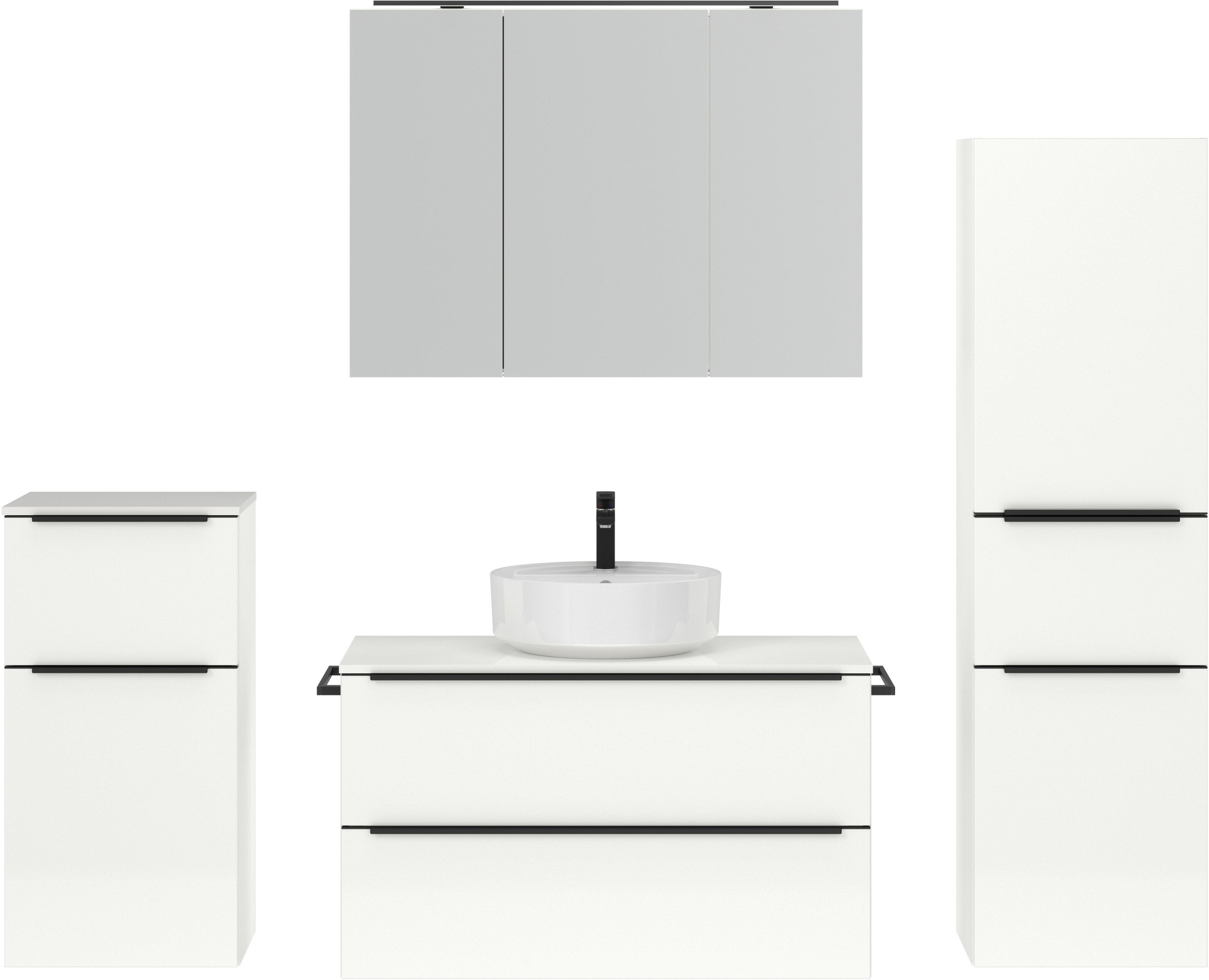 nobilia® Badmöbel-Set »Alvene« vormontiert, mit Soft-Close, 4 Stk. tlg. günstig online kaufen