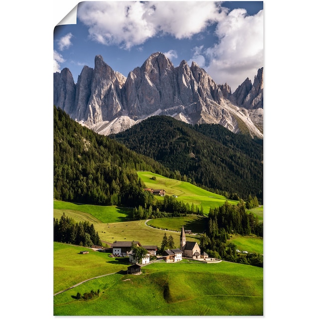 Artland Wandbild »Sommer in Südtirol in den Dolomiten«, Berge &  Alpenbilder, (1 St.), als Alubild, Leinwandbild, Wandaufkleber oder Poster  in versch. Größen online kaufen