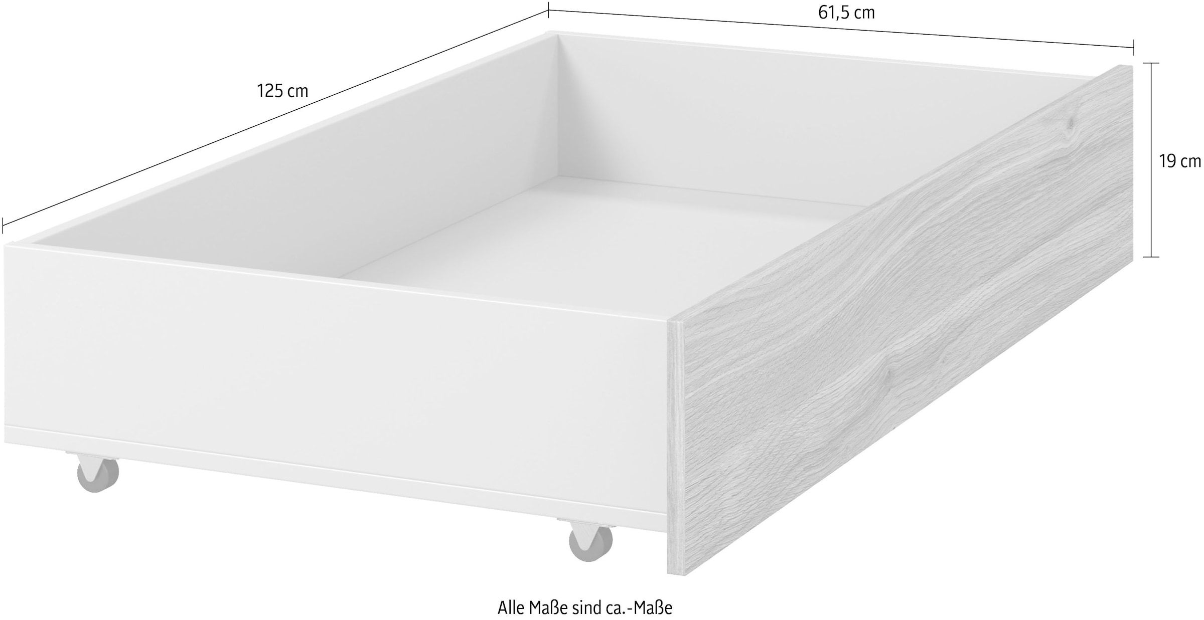 INOSIGN Bettschubkasten »Wharton, Breite 125cm, viel Stauraum«, Bettschubladen im 2-er Set, Aufbewahrung