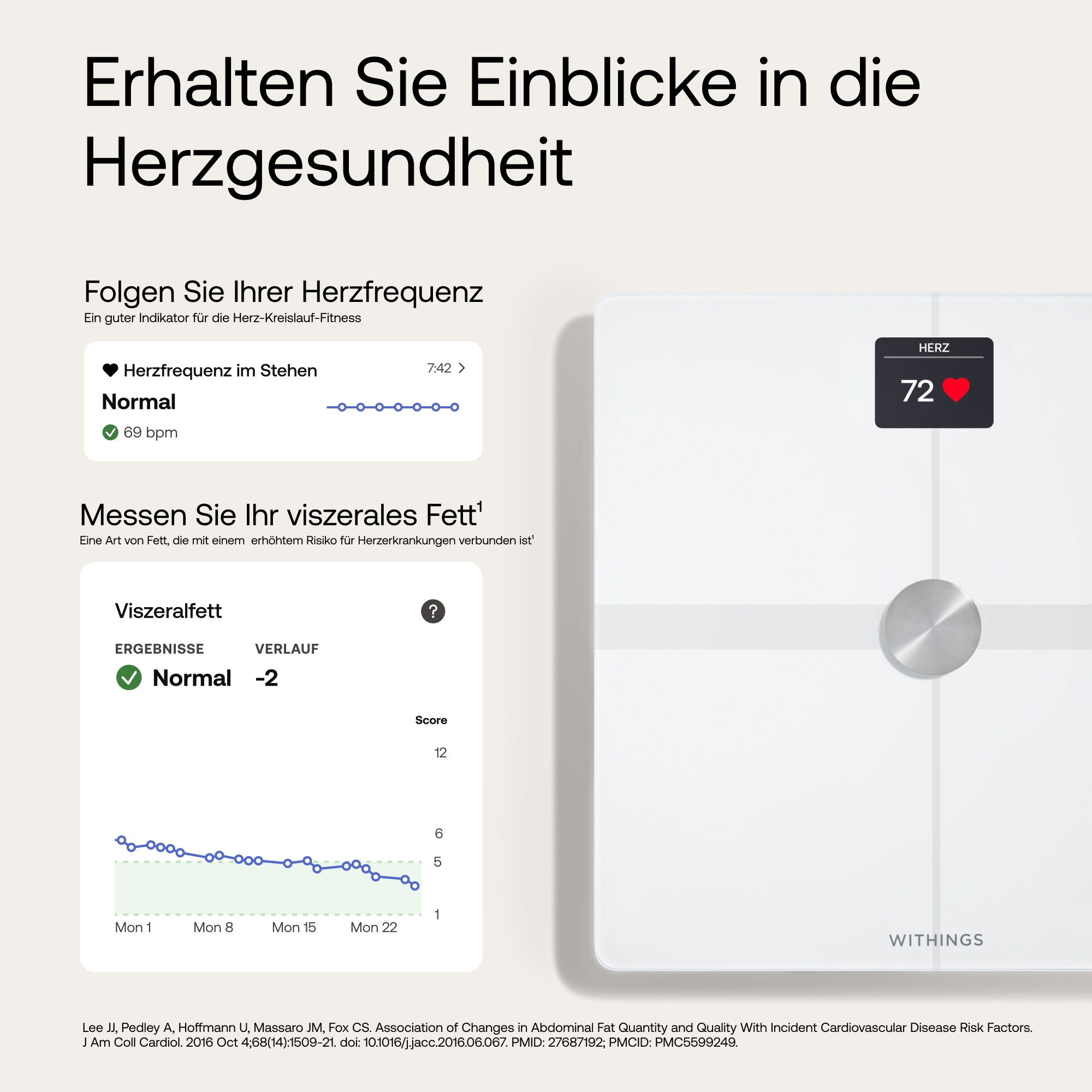 Withings Personenwaage »Body Smart, einschließlich Körperfett-/Muskelmasse« automatische Erkennung und Verfolgung von bis zu 8 Benutzern