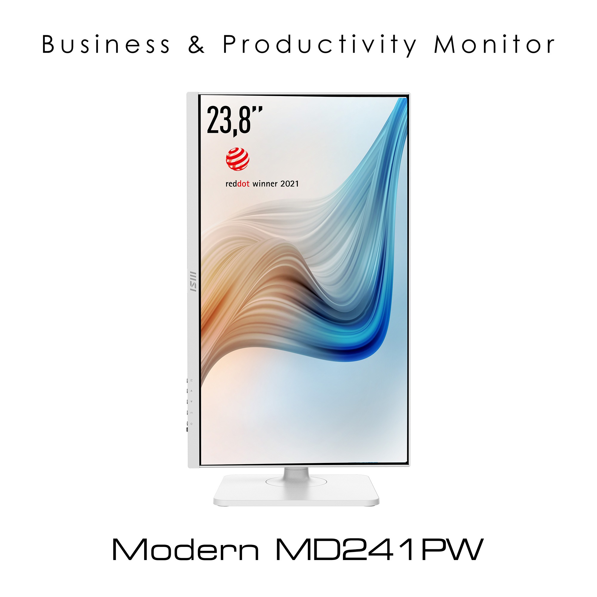 MSI LED-Monitor »Modern MD241PW«, 60 cm/24 Zoll, 1920 x 1080 px, Full HD, 5 ms Reaktionszeit, 75 Hz, 3 Jahre Herstellergarantie, höhenverstellbar, USB-C