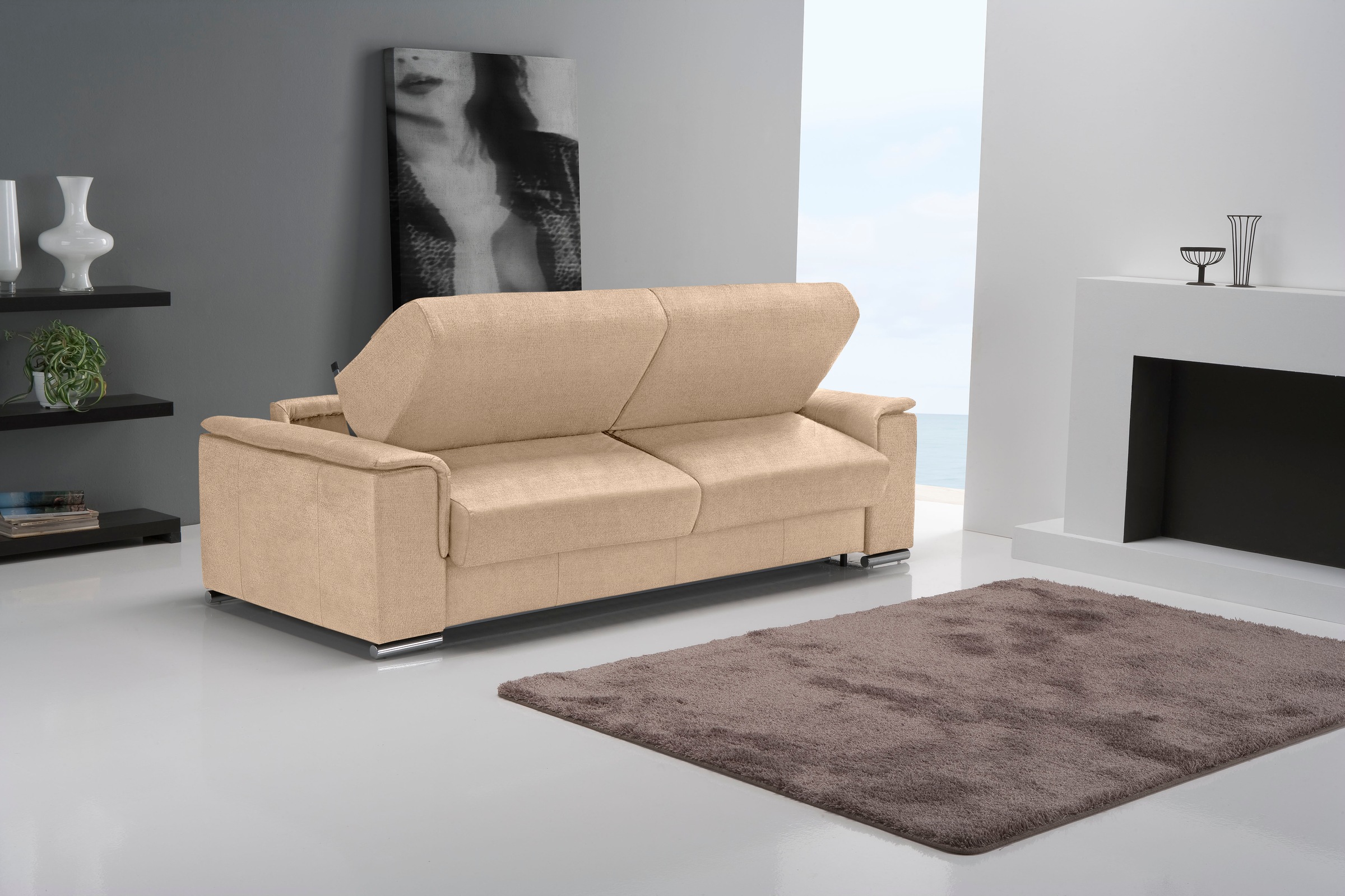Egoitaliano Schlafsofa »Cecilia, modern & elegant, erstklassiger Sitzkomfort, Dauerschläfer«, inkl. Matratze und hochwertigem Metallbettrahmen, toller Schlafkomfort