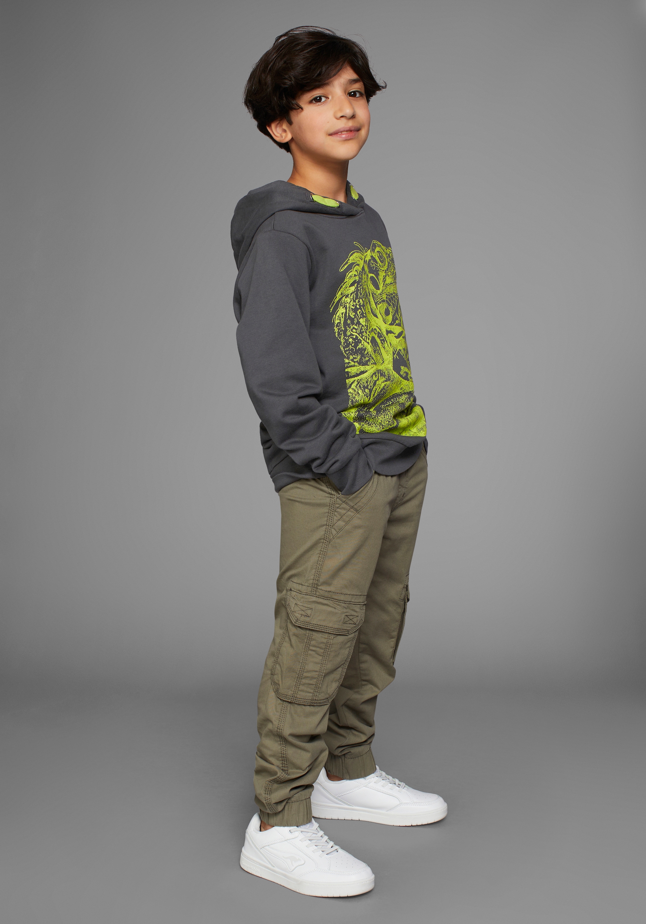 KIDSWORLD Kapuzensweatshirt »GECKO«, cooles Tiermotiv