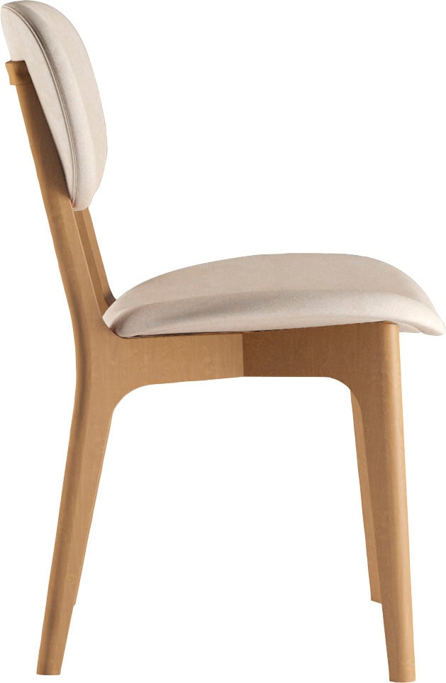 INOSIGN Stuhl »COZY Made in Italy«, (Set), 2 St., Microfaser, Gestell in Buche, Kirsch- oder Nussbaum, Massivholz, Design Stuhl