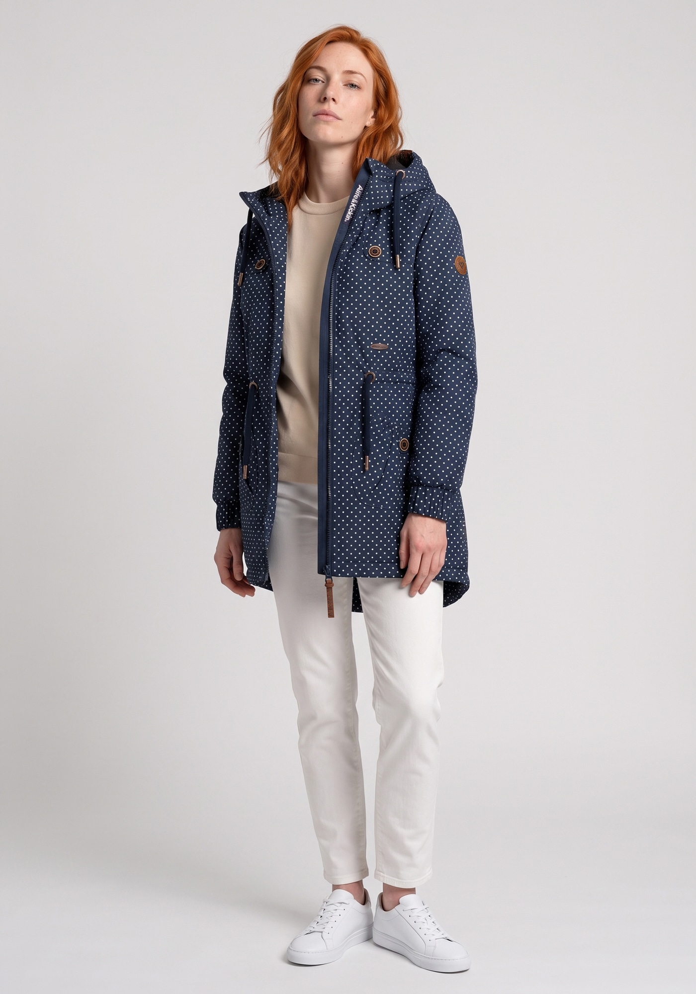 Alife & Kickin Outdoorjacke »CHARLOTTEAKB« mit Kapuze gefütterter Parka, Kapuzenjacke durch Bindeband tailliert