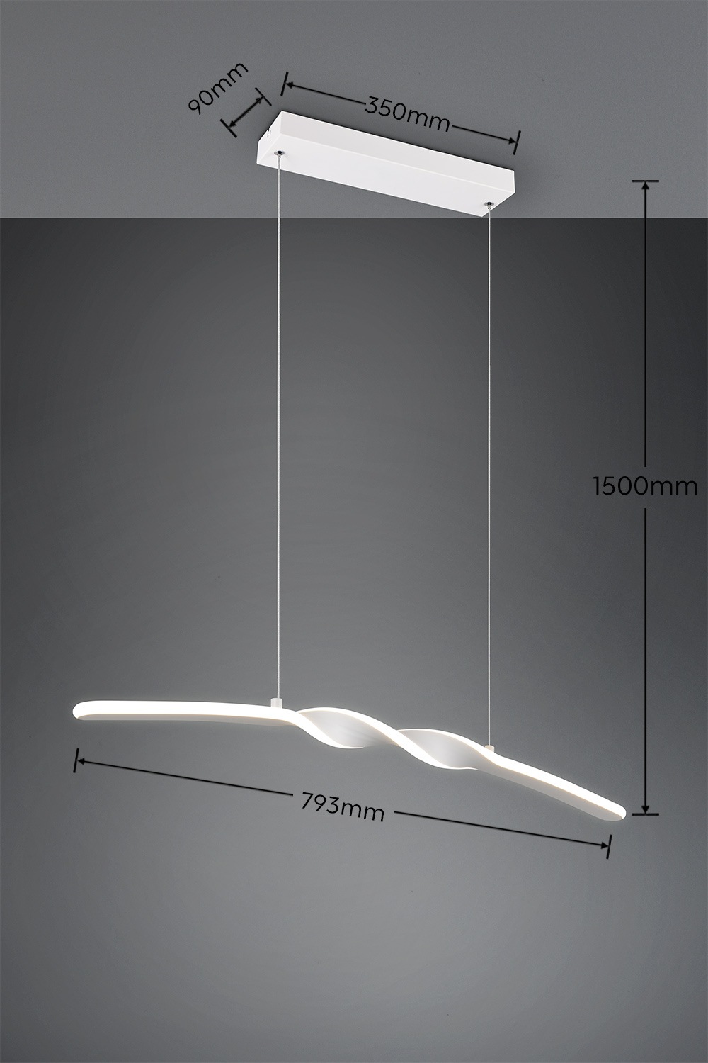 REALITY Leuchten LED Pendelleuchte »GINKO, Hängeleuchte LED 18W 2100 Lumen 4000K kaltweiß«, 1 flammig, Leuchtmittel LED-Board | LED fest integriert, Hängelampe Esszimmer, höhenverstellbar bis max 150cm, Breite 79 cm