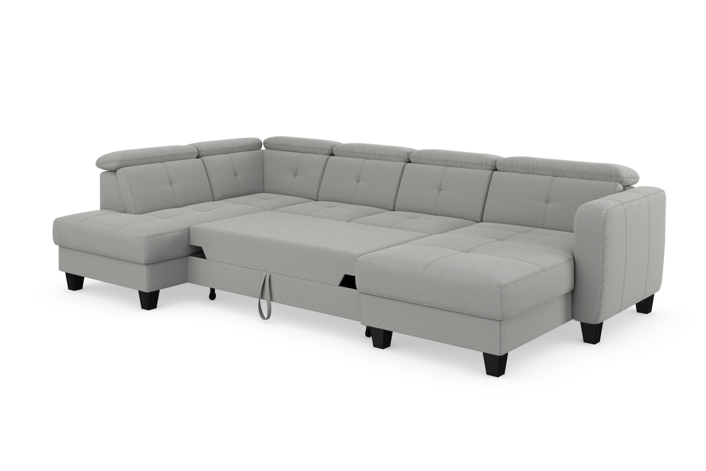 sit&more Wohnlandschaft »Belluci U-Form«, Kopfteilverstellung und Federkern, wahlweise mit Bettfunktion