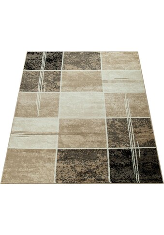 Paco Home Teppich »Sinai 057«, rechteckig, 9 mm Höhe, Kurzflor, Karo Muster mit Marmor... kaufen