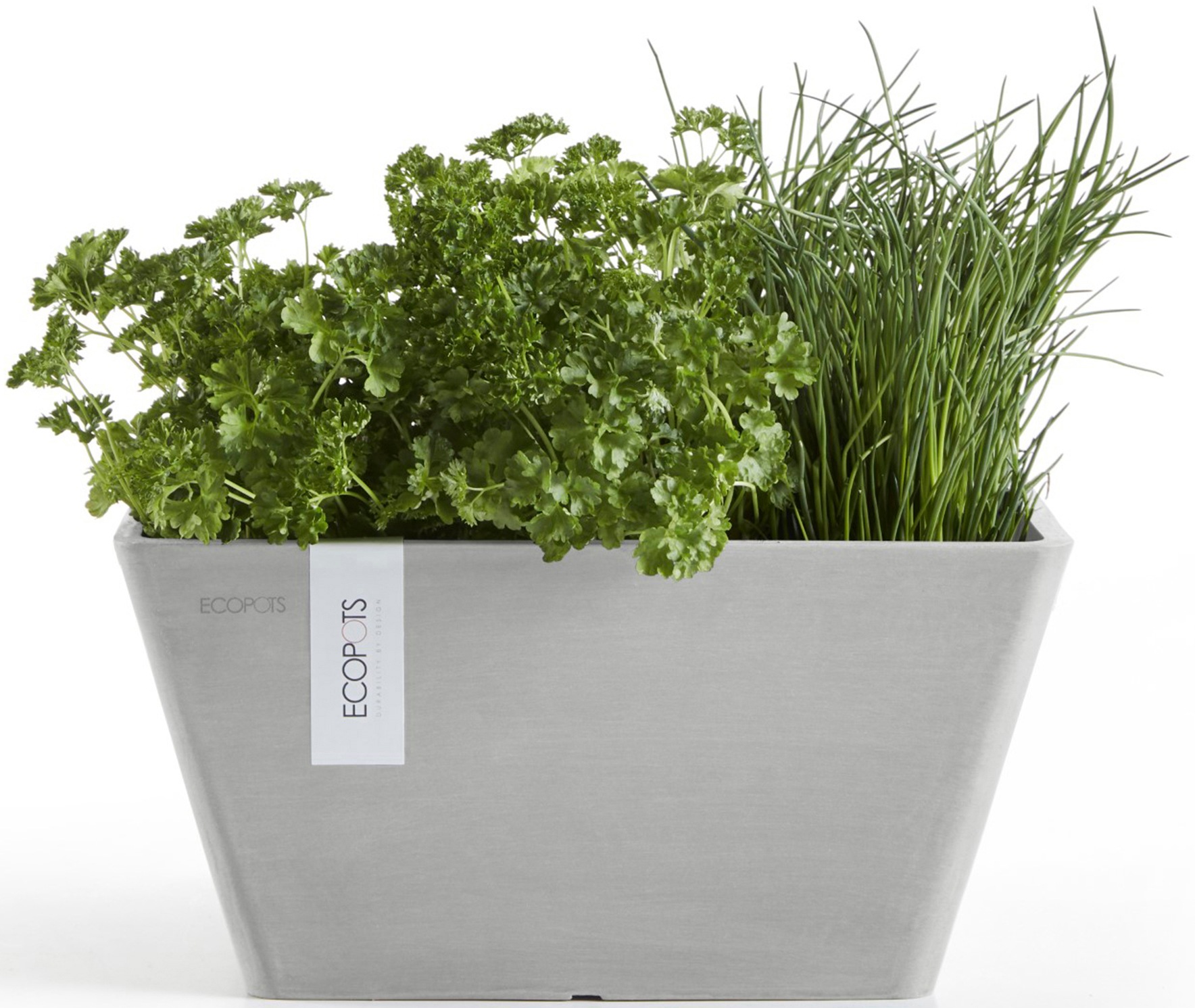 ECOPOTS Blumentopf »Berlin 40 Weißgrau«, für innen und außen: frostsicher, bruchsicher und lichtbeständig
