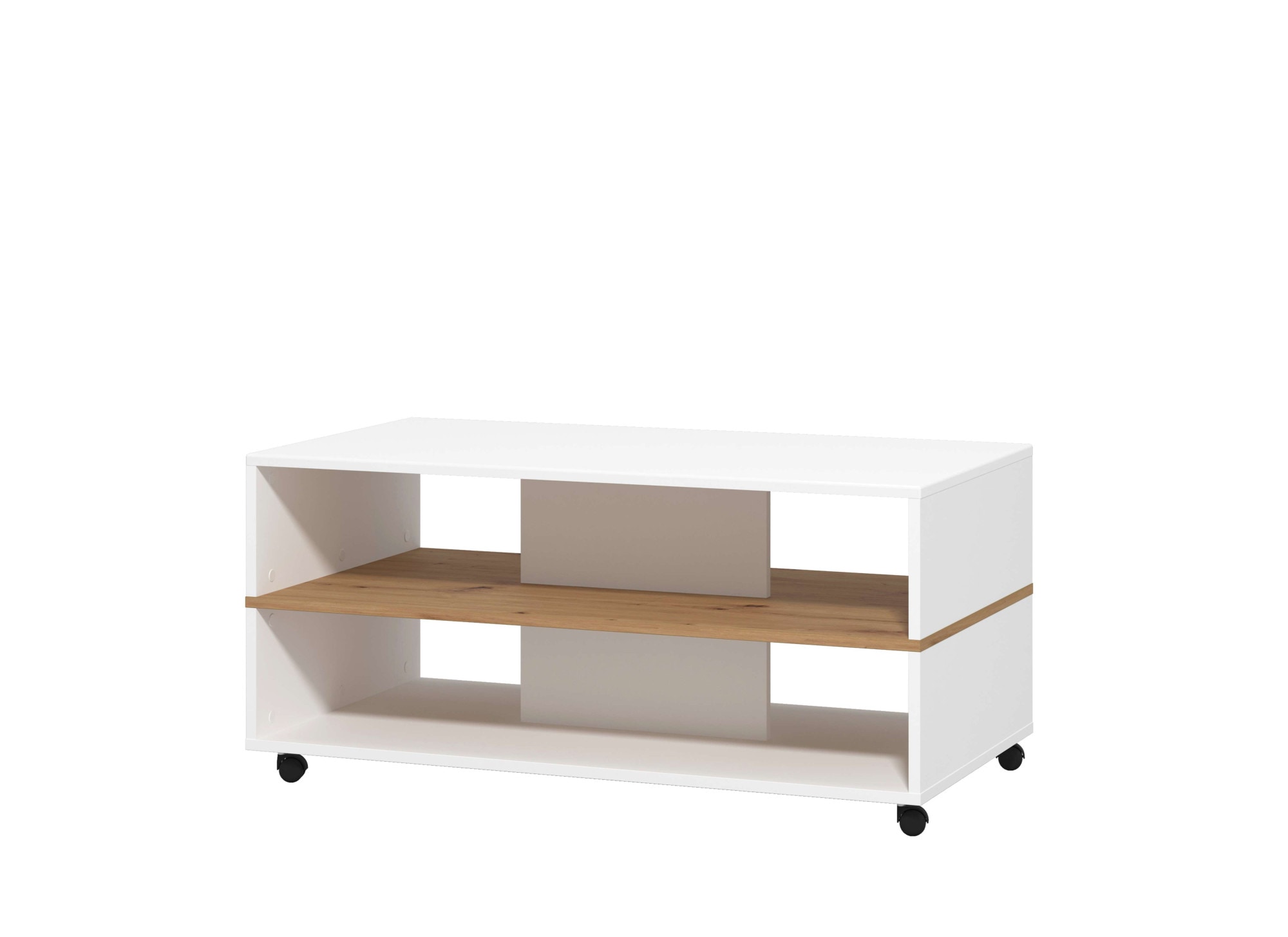 Home affaire Couchtisch »Savio Kaffeetisch, 101 cm, in trendigen Farben, modern«, mit Ablage, rechteckig, Artisan Eiche, ideal fuer kleine Räume