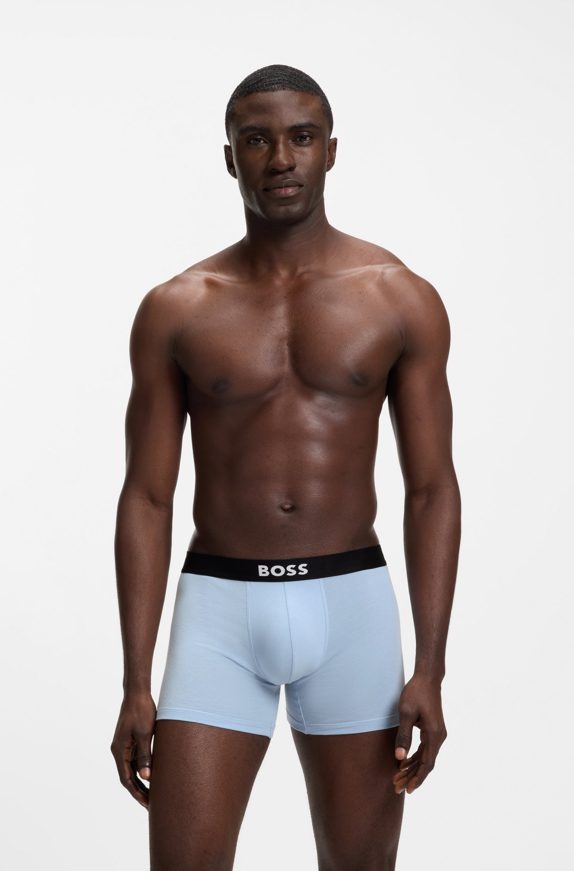 BOSS Boxershorts »Boxer Brief 3P BOSS ONE« 3 Stk. elastischer Bund mit Logo, 1x gemustert, 2x uni