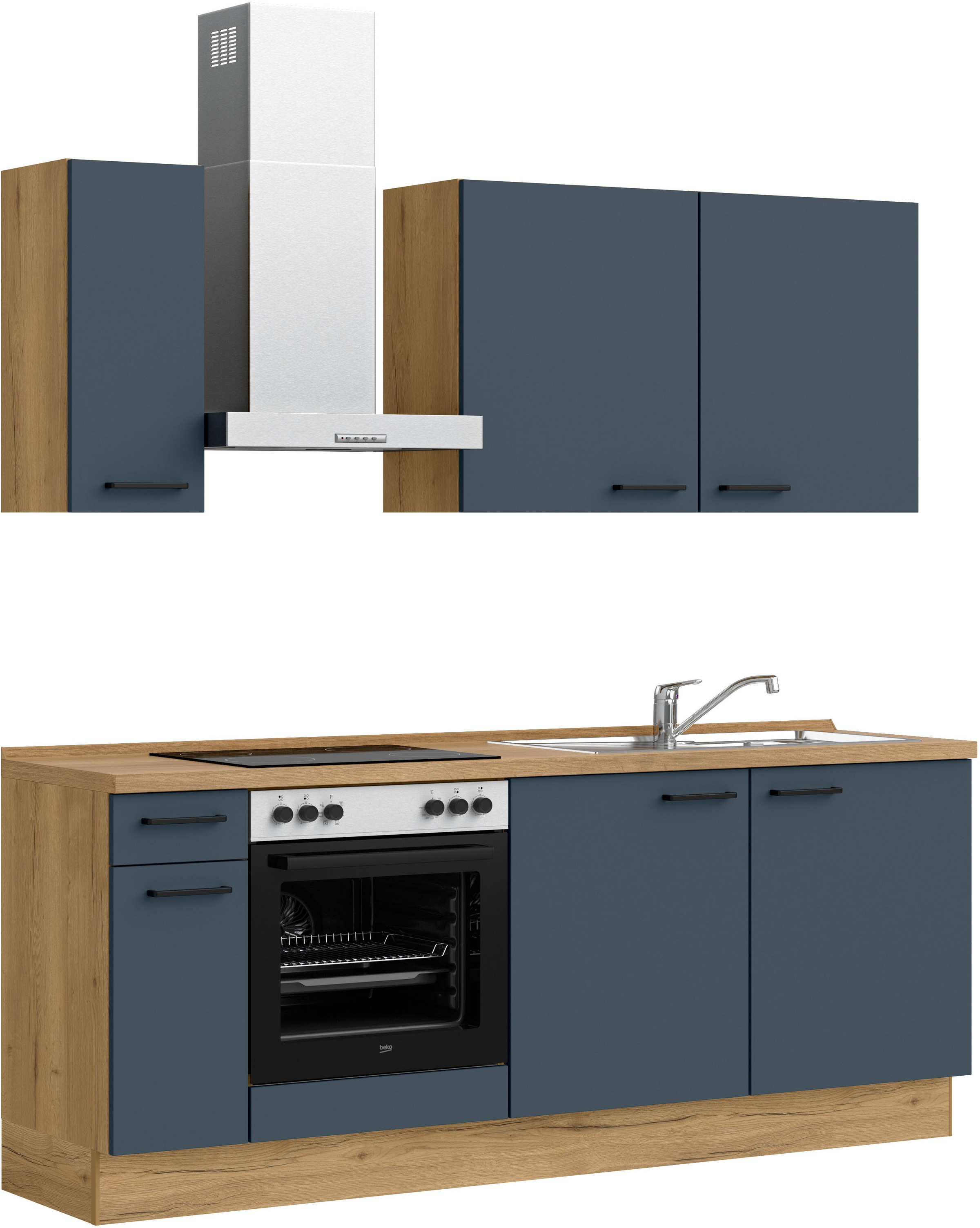nobilia® Küchenzeile »"Easytouch I"«, vormontiert, Ausrichtung wählbar, Breite 210 cm, wahlw. mit E-Geräten