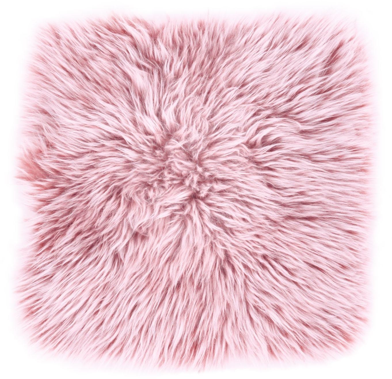 LUXOR LIVING Stuhlkissen »Sitzauflage Lammfell« Sitzauflage, rund oder eckig, echtes Lammfell, auch als 4er Set altrosa + Felloptik unifarben...