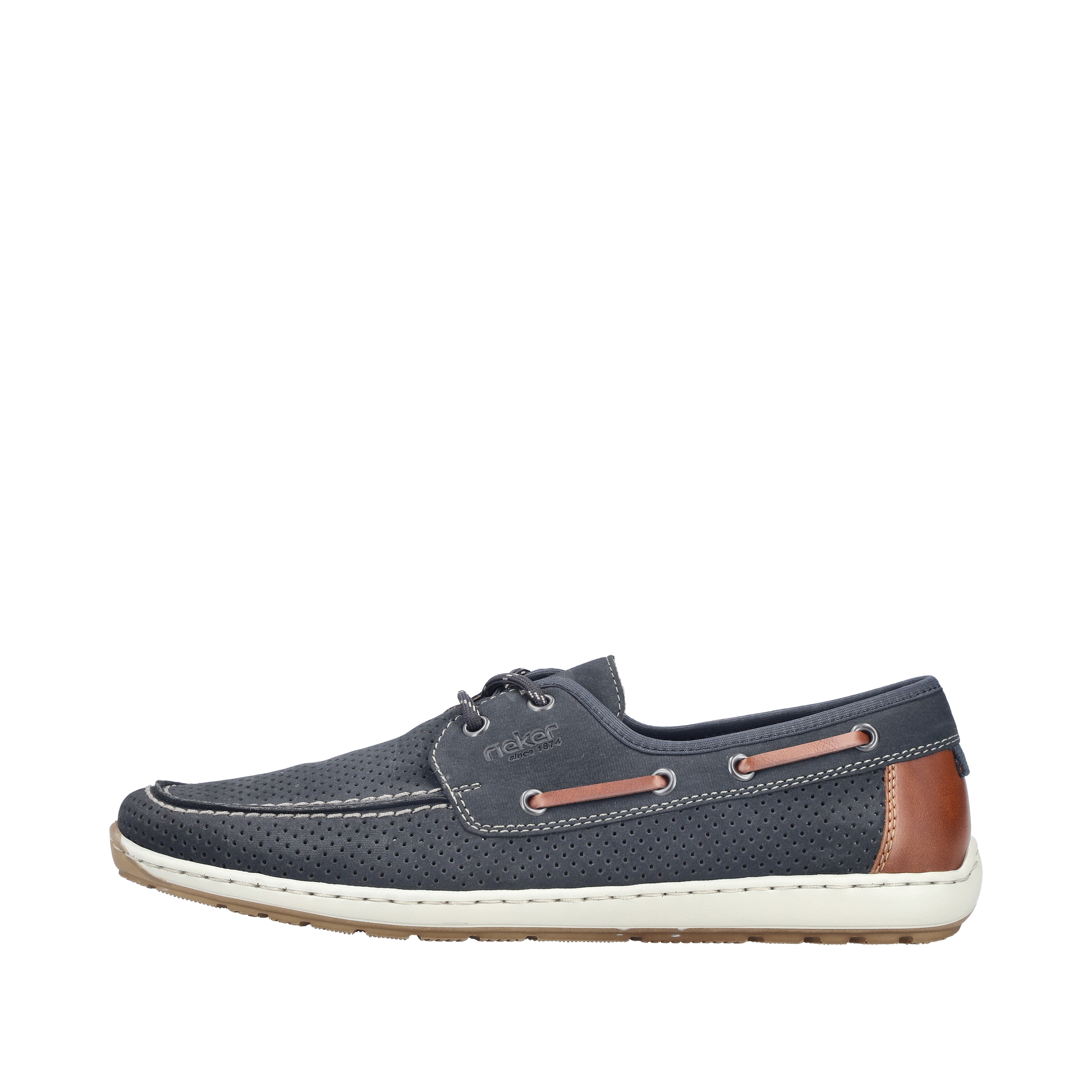 Rieker Bootsschuh  Mokassin, Halbschuh, Frühlingsschuh mit Perforation