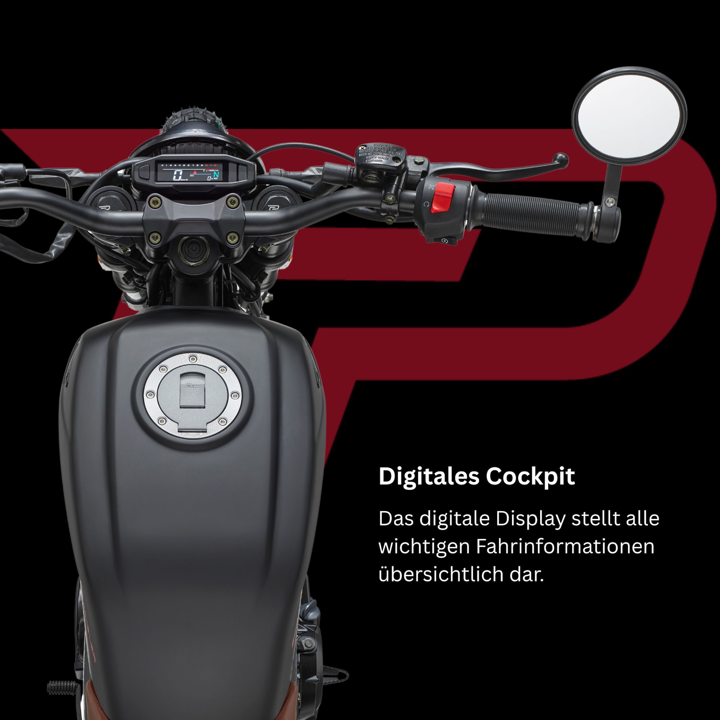 PRIKE Motorrad »PXS 125 Scrambler, E5+« 124 cm³ 85 km/h Euro 5+ 9,9 7,3 kW, 9,9 PS, CBS, 125er Scrambler-Design, digitales Cockpit