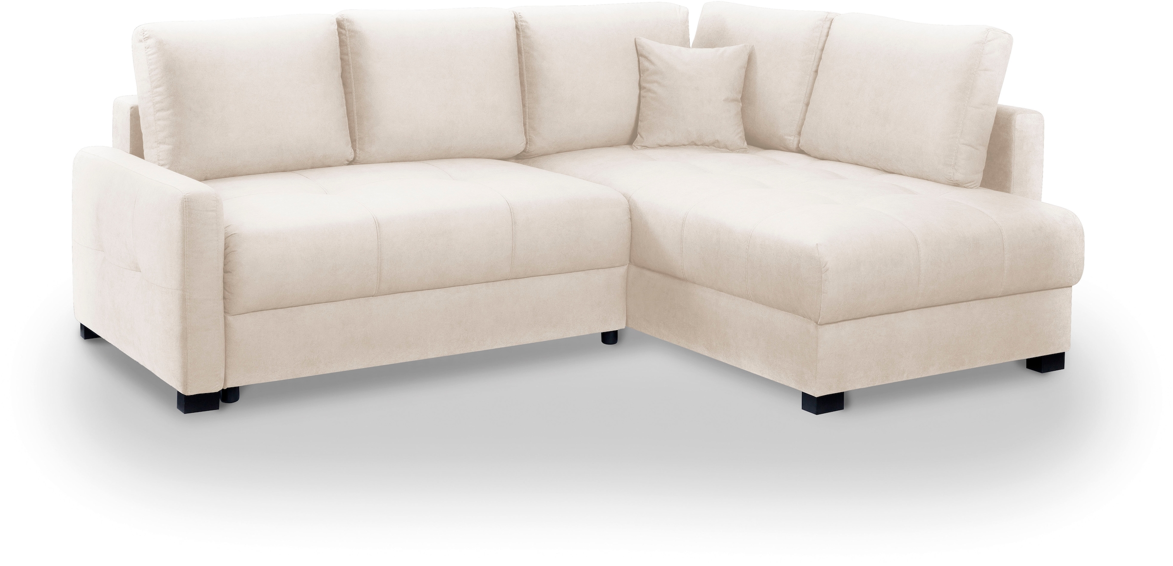 exxpo - sofa fashion Ecksofa »Chester, Boxspring Federkern-Polsterung für bequemeren Sitzkomfort« L-Form, schmale Armlehnen, Bettfunktion u. Bettkasten