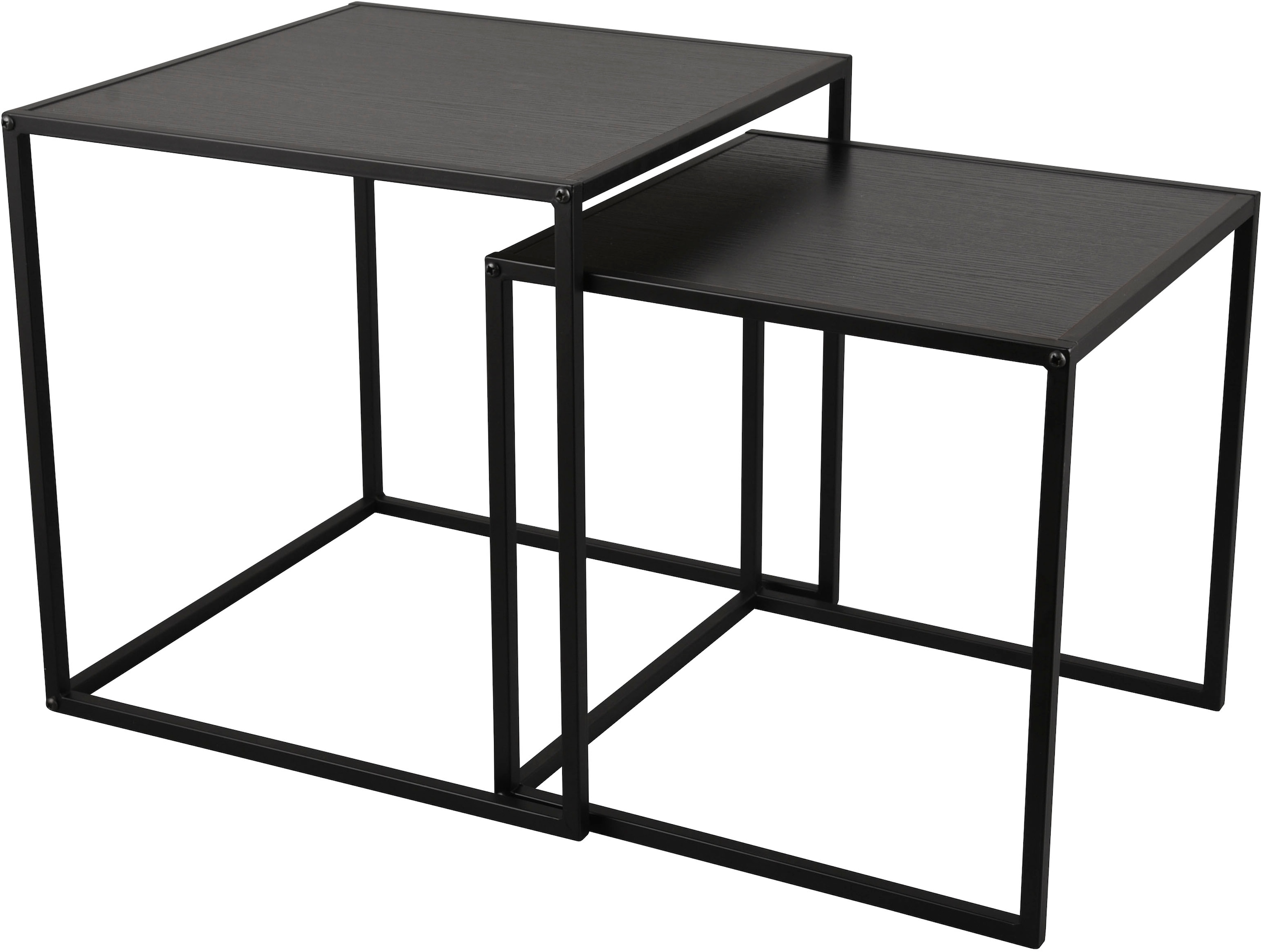 MIRRORS AND MORE Beistelltisch »Judy«, (Set, 2 St.), schwarzes Metallgestell