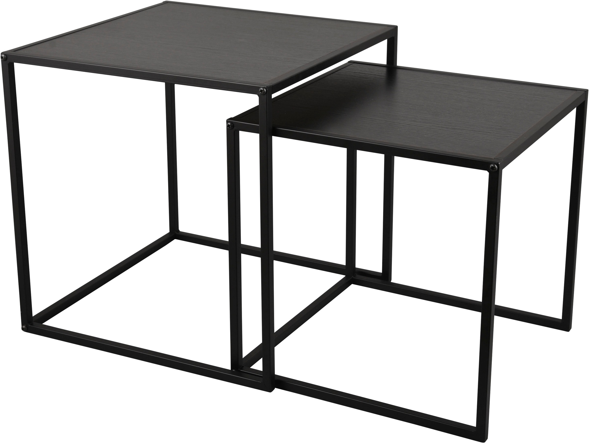 MIRRORS AND MORE Beistelltisch »Judy«, (Set, 2 St.), schwarzes Metallgestel günstig online kaufen