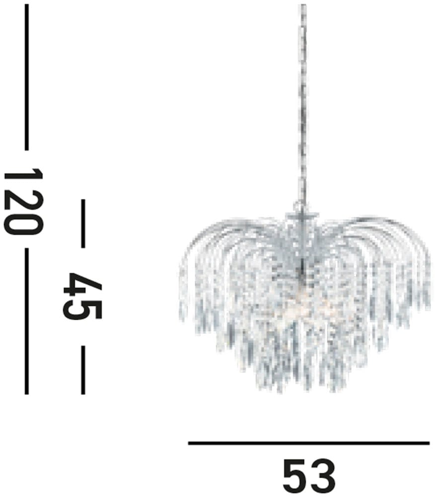 Searchlight Hängeleuchte »Kristall-Leuchte Waterfall, 5-flammig« E14 1 Stk. Glamourös