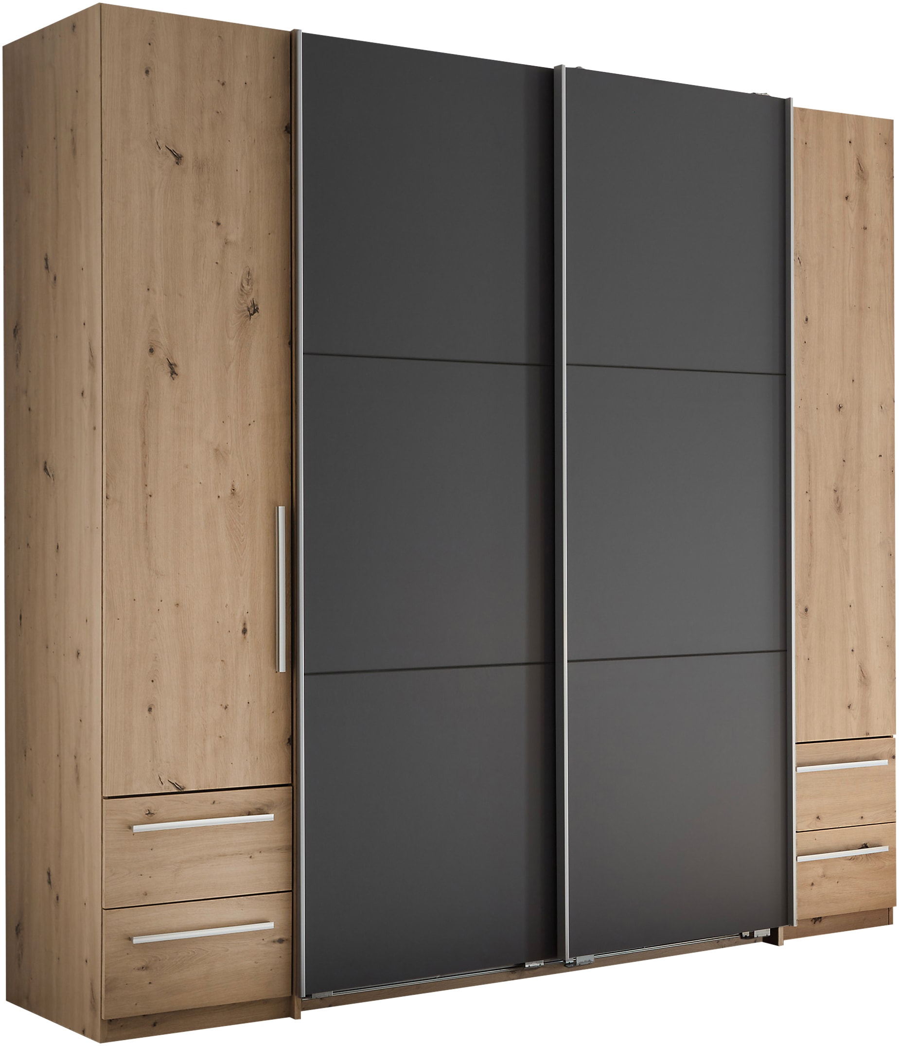Schlafkontor Kleiderschrank »Bordo, Drehtürenschrank, Schwebetürenschrank, Schiebetürenschrank«, inklusive 4 Schubladen