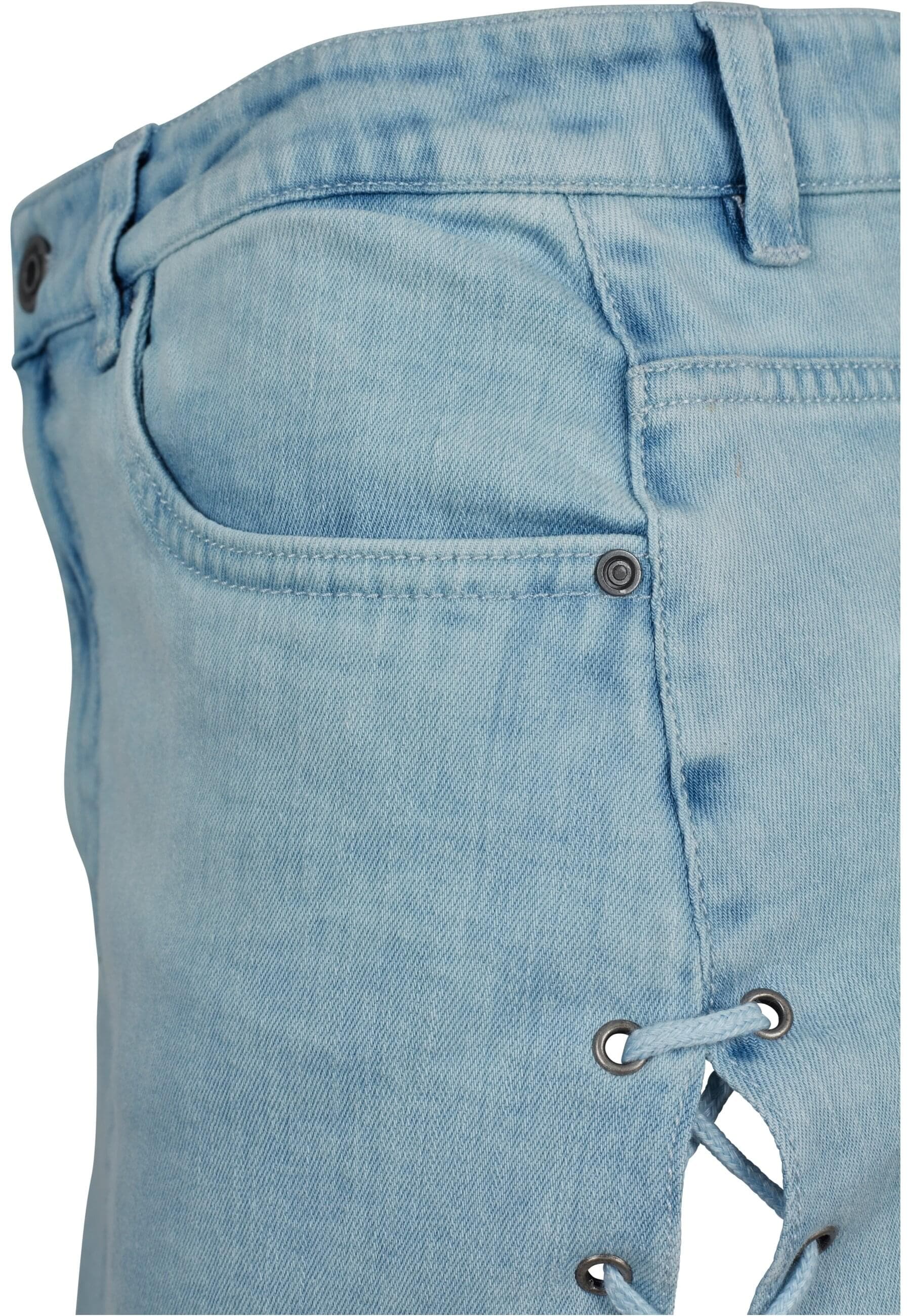 URBAN CLASSICS Jerseyrock »Urban Classics Damen Ladies Denim Lace Up Skirt« 1 Stk.