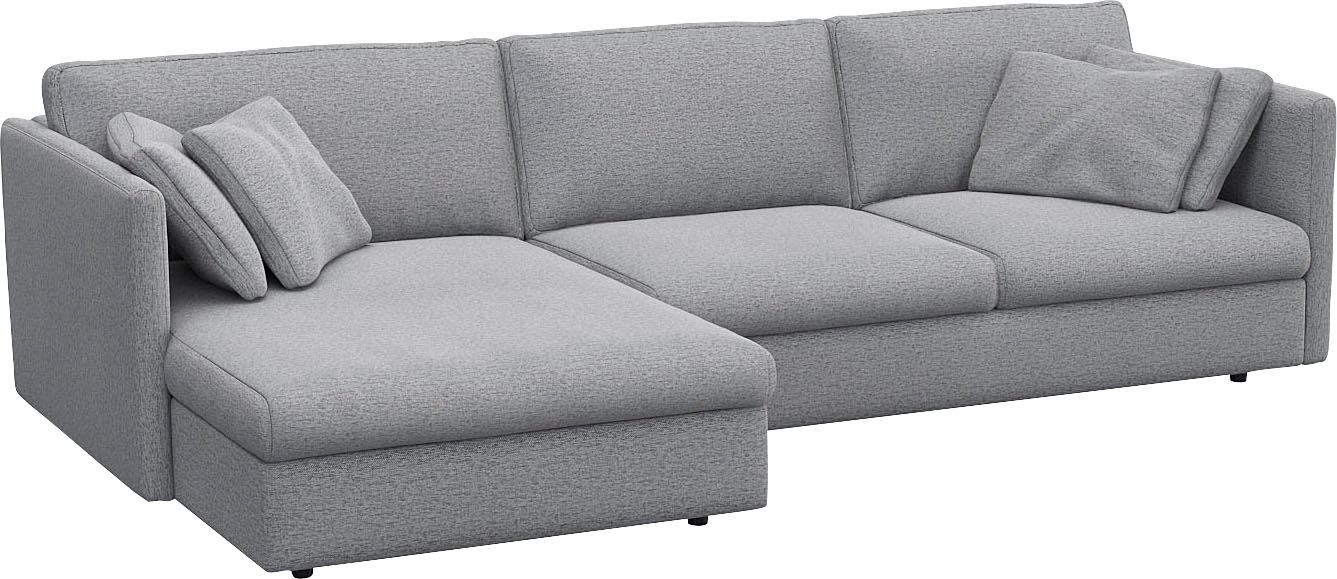 FLEXLUX Ecksofa »Lovane«, Weich & anschmiegsam, große Sitztiefe auf Kaltschaum, Dekokissen inkl.