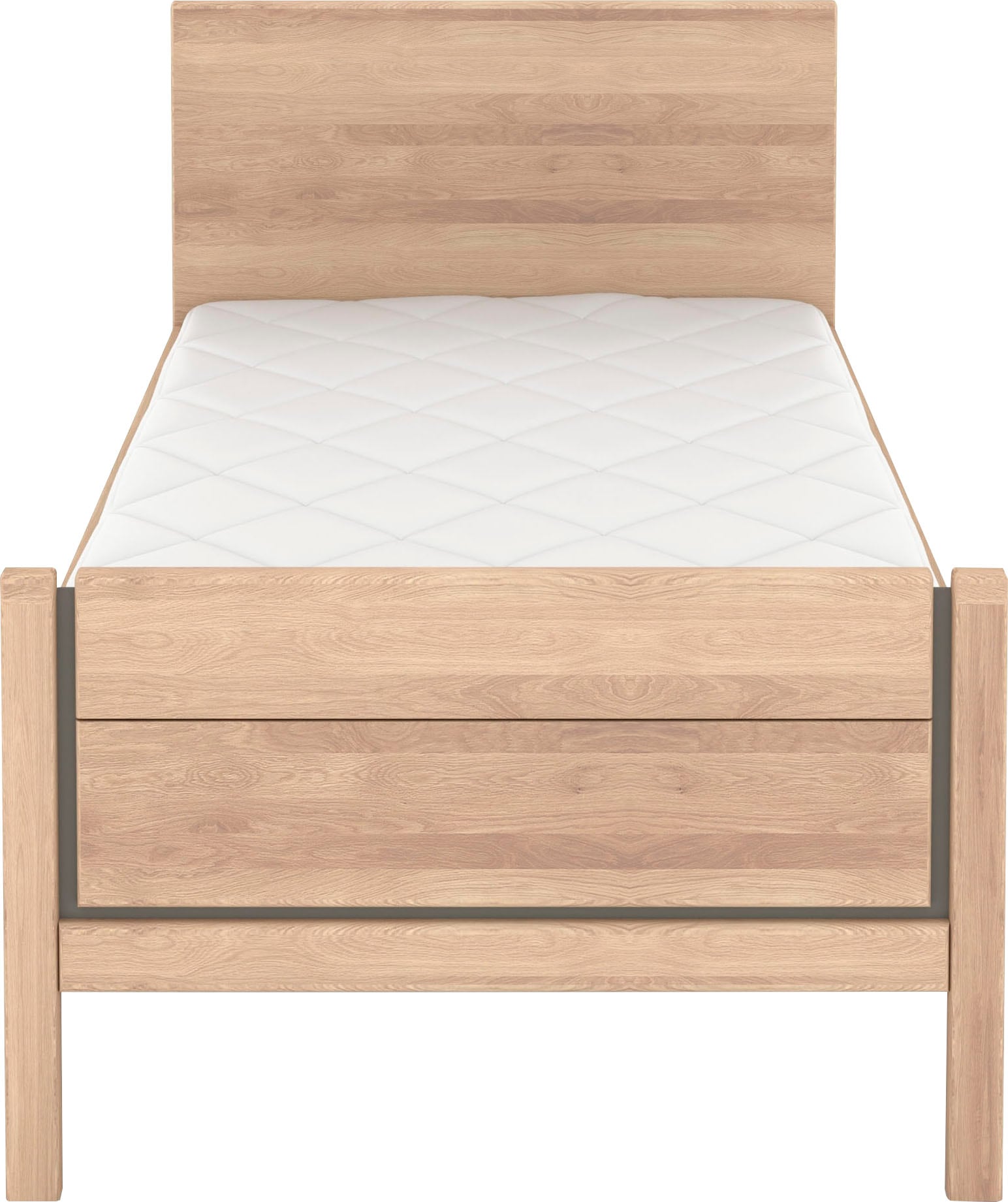 Musterring Holzbett »Sorrent, Bettgestell, Bettrahmen, teilmassiv Eiche«, (MADE IN GERMANY), Eiche teilmassiv, Liegehöhenverstellung, Stollenfußteil