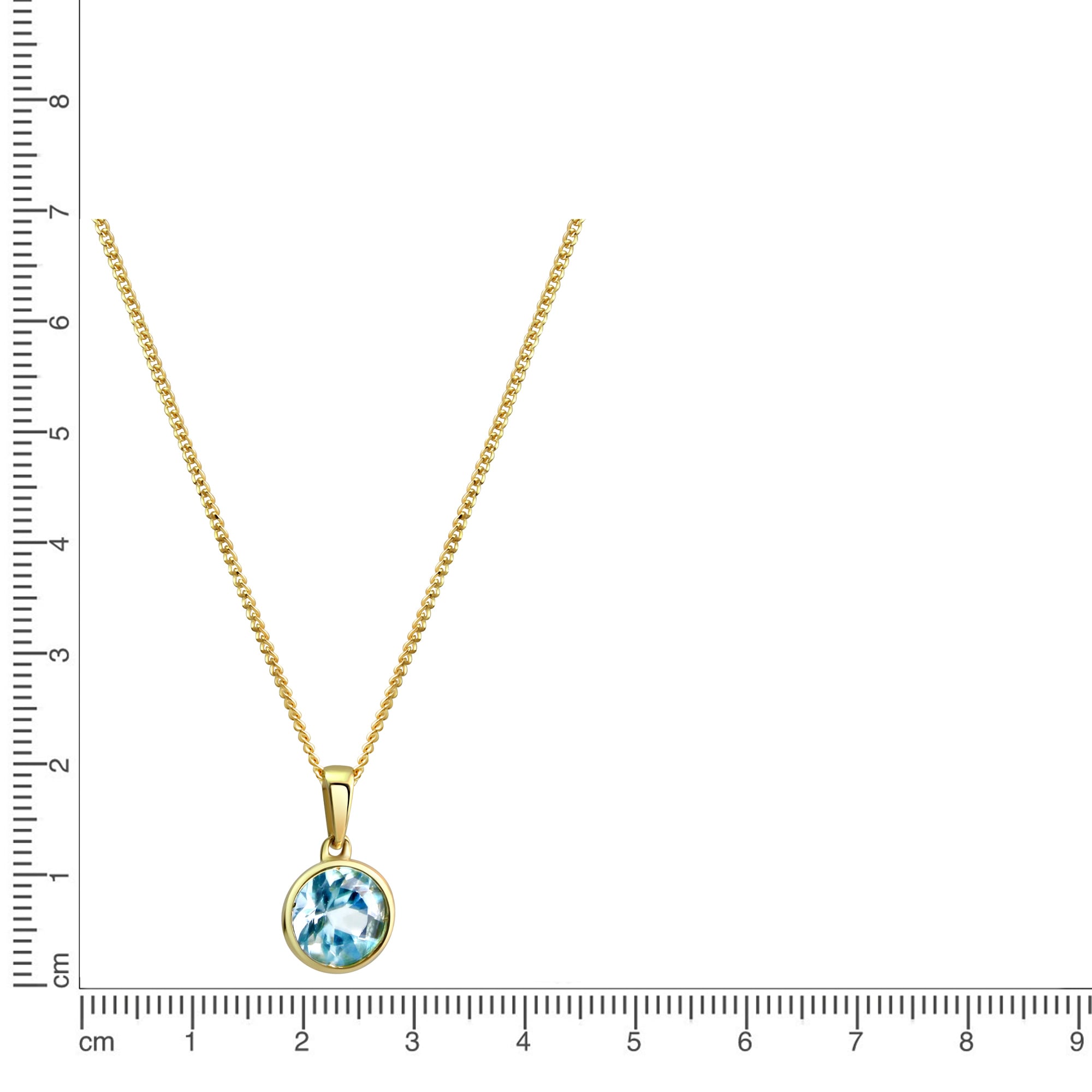 Fascination by Ellen K. Kette mit Anhänger »Gold 375 mit Blautopas (beh.) 8mm«