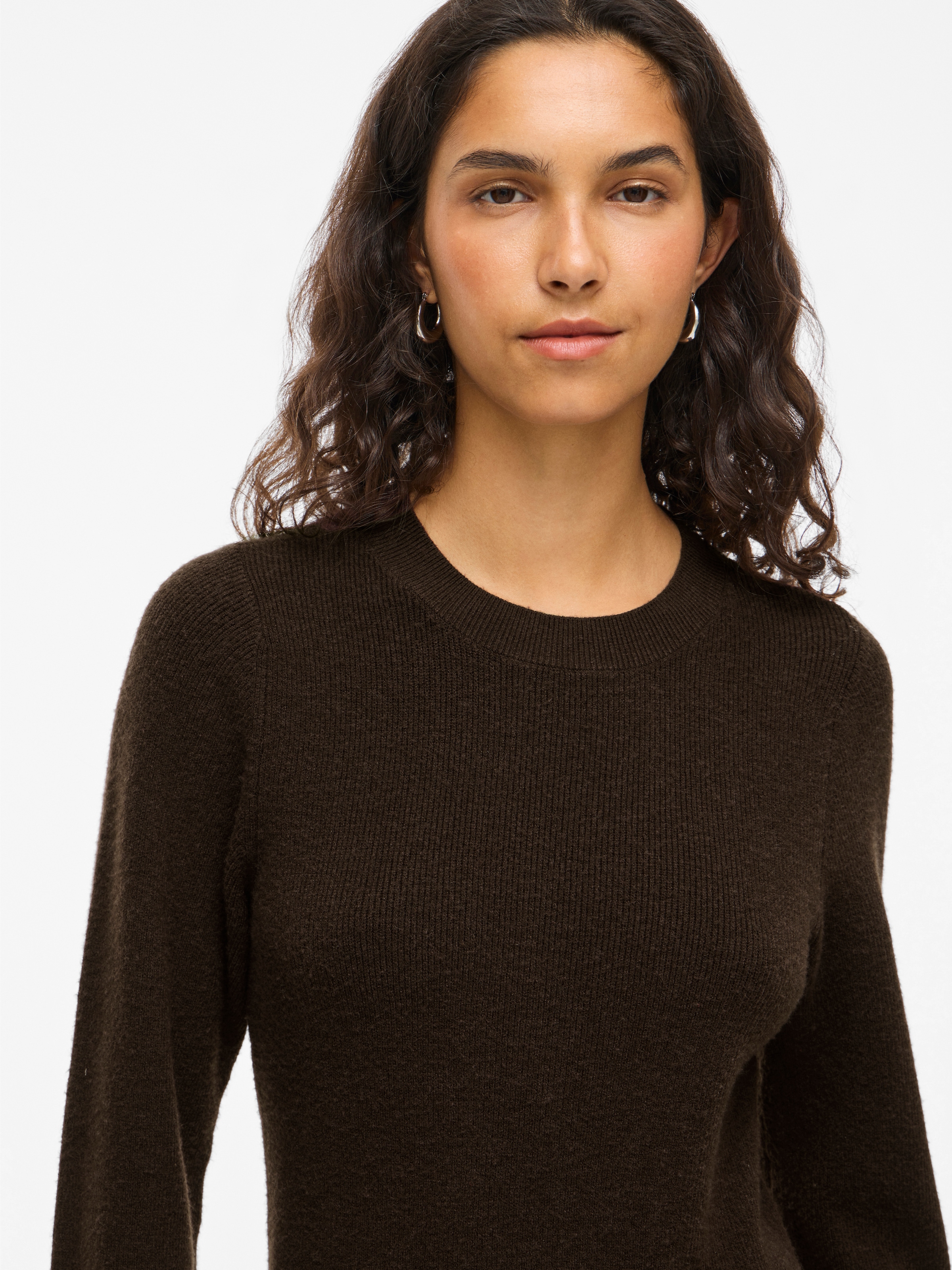 Vila Strickkleid »VIKERRY O-NECK L/S KNIT MAXI DRESS-NOOS« Materialmix, regular fit