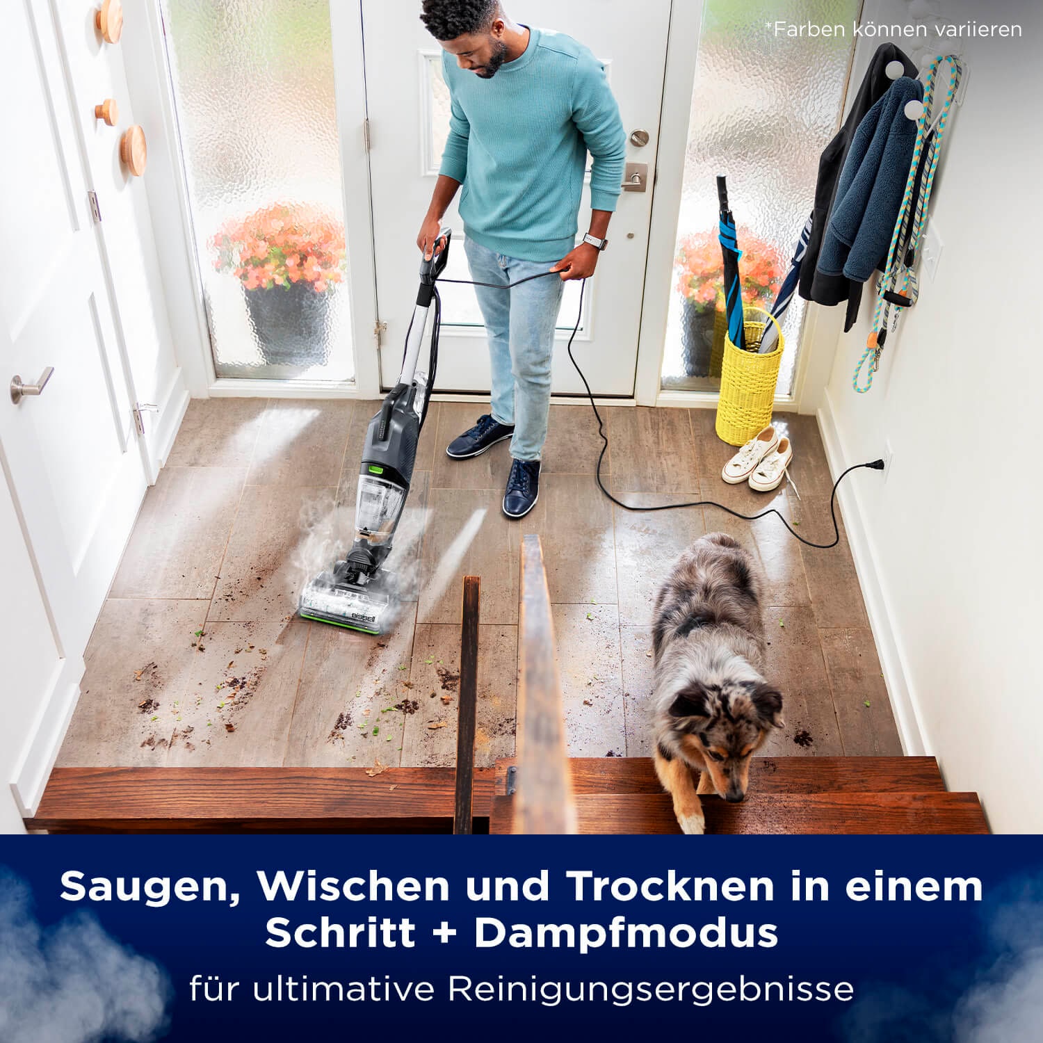 Bissell Nass-Trocken-Sauger »3527N, CrossWave® Hydrosteam PET Select, Dampffunktion«, reinigt festsitzenden Schmutz, Dual-Tank, saugen, wischen, trocknen