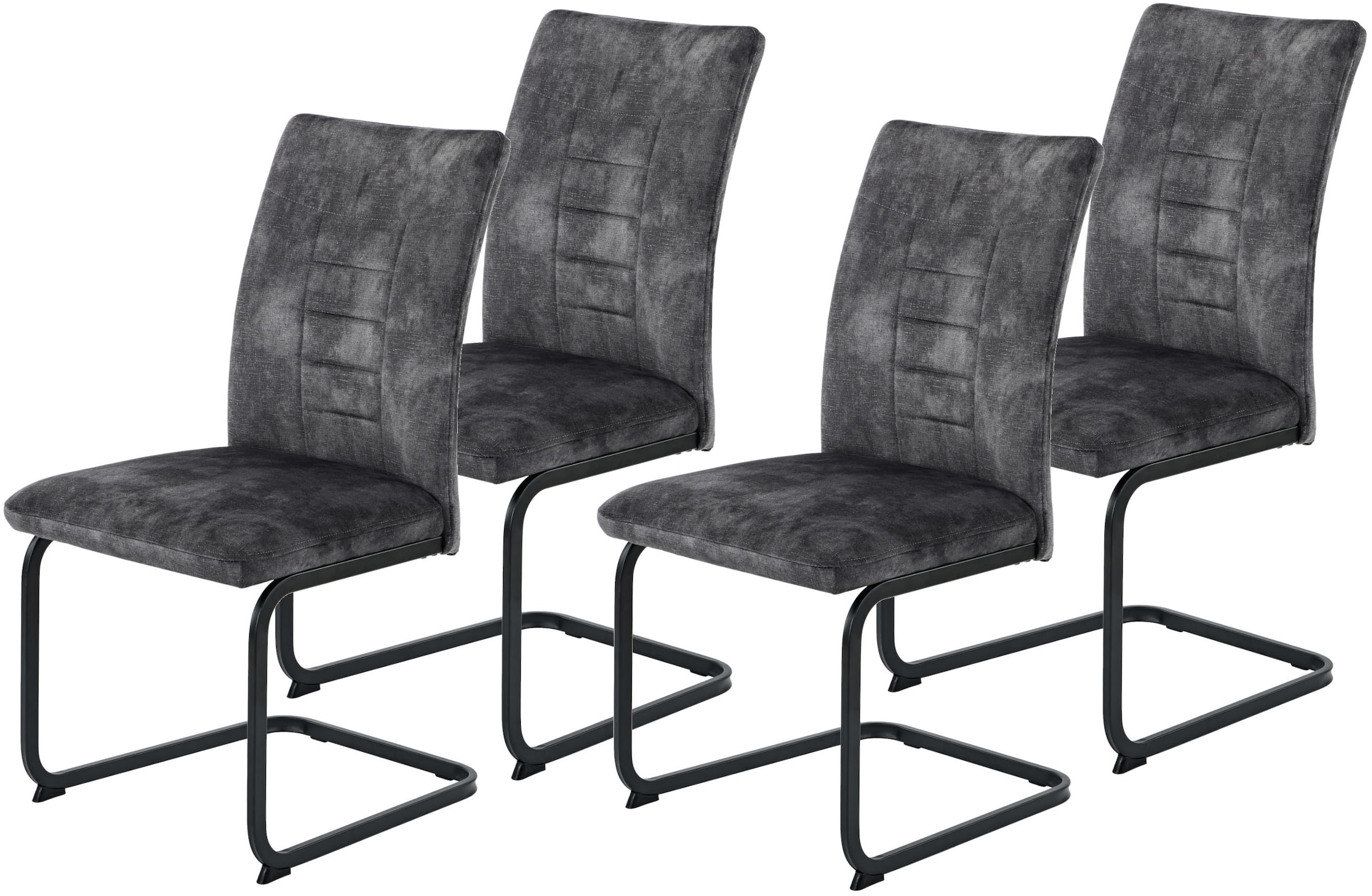 HELA Freischwinger »GELA« (Set) 4 Stk.XL, Wellenfederung, Komfortsitz, Vintage Optik, 140kg belastbar