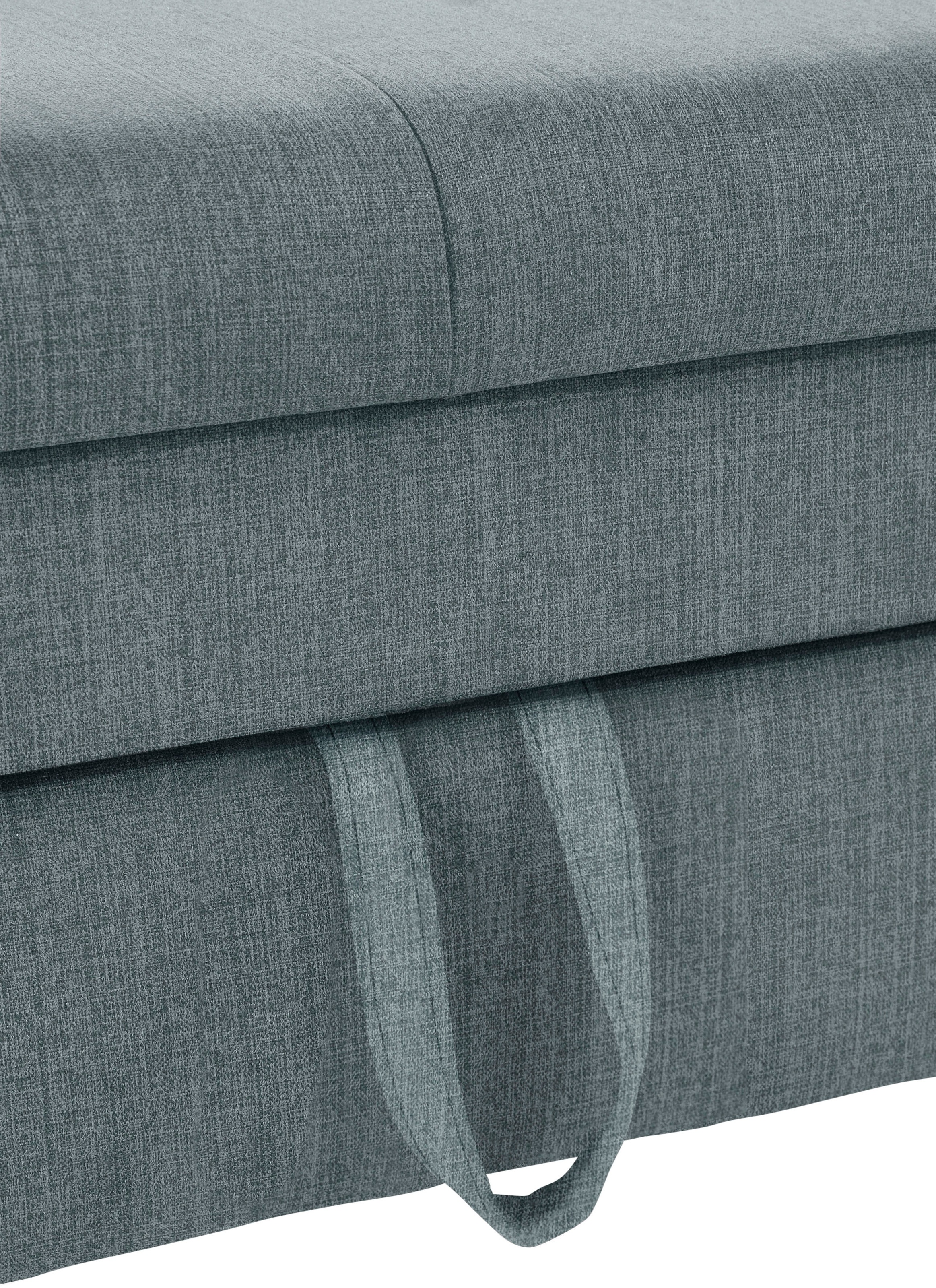 COTTA Ecksofa »Mia L-Form mit 3 Zierkissen«, wahlweise mit Bettfunktion, Bettkasten, Beleuchtung & Wireless-Charger