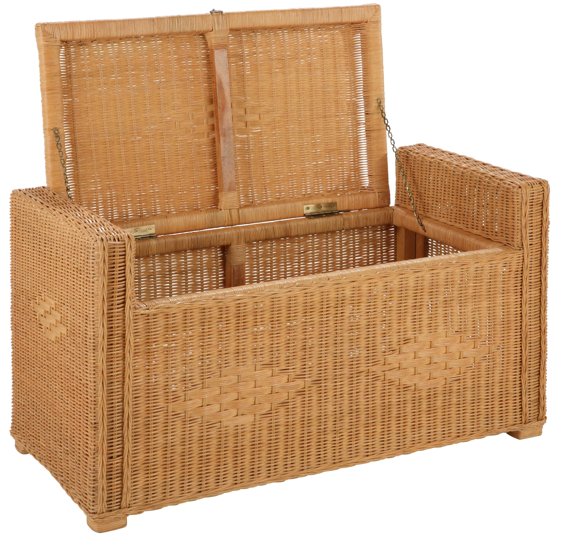 Home affaire Sitztruhe »Schönerempfang, TOPSELLER!«, (Rattan-Bank), Belastbar bis max. 80 Kg, mit Stauraum