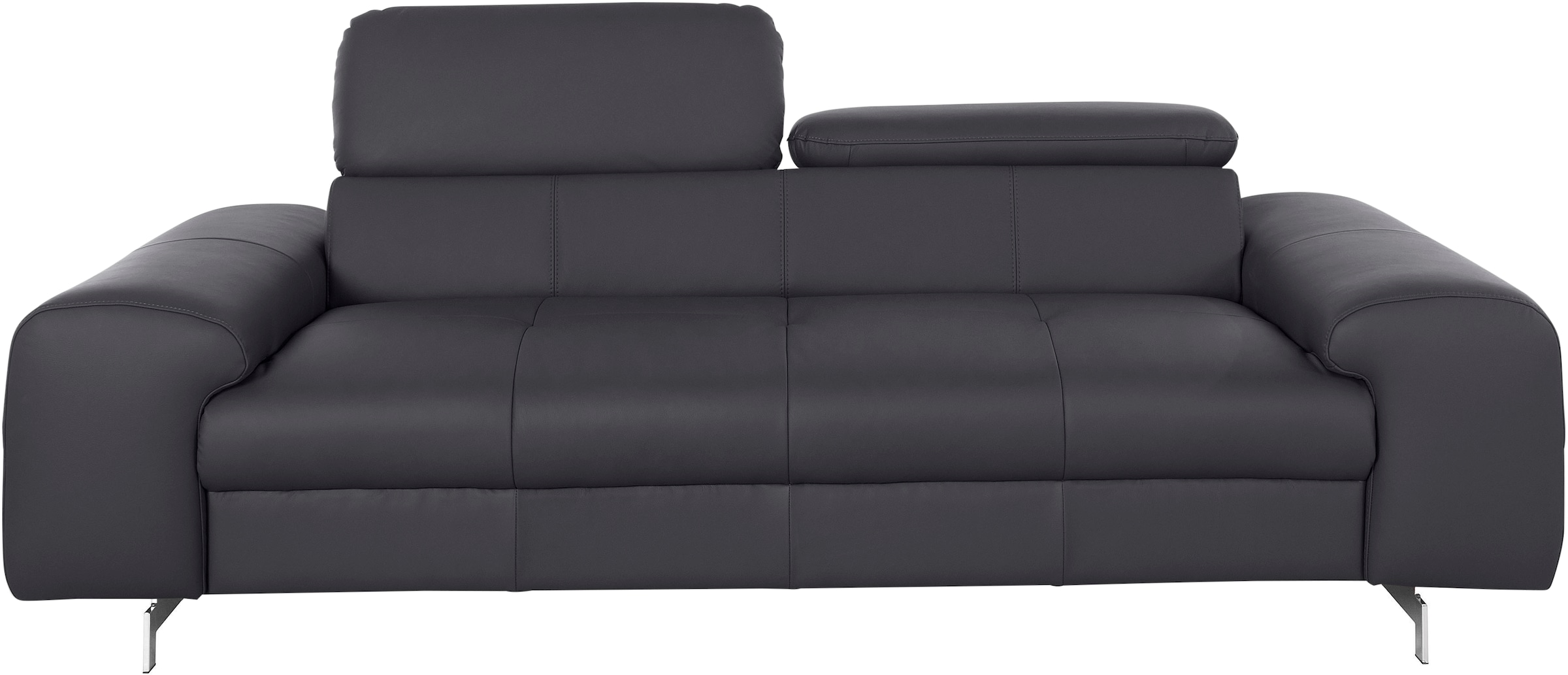 COTTA 3-Sitzer »Chef«, Big-Sofa mit Kopfteilverstellung, edle Metallkufen