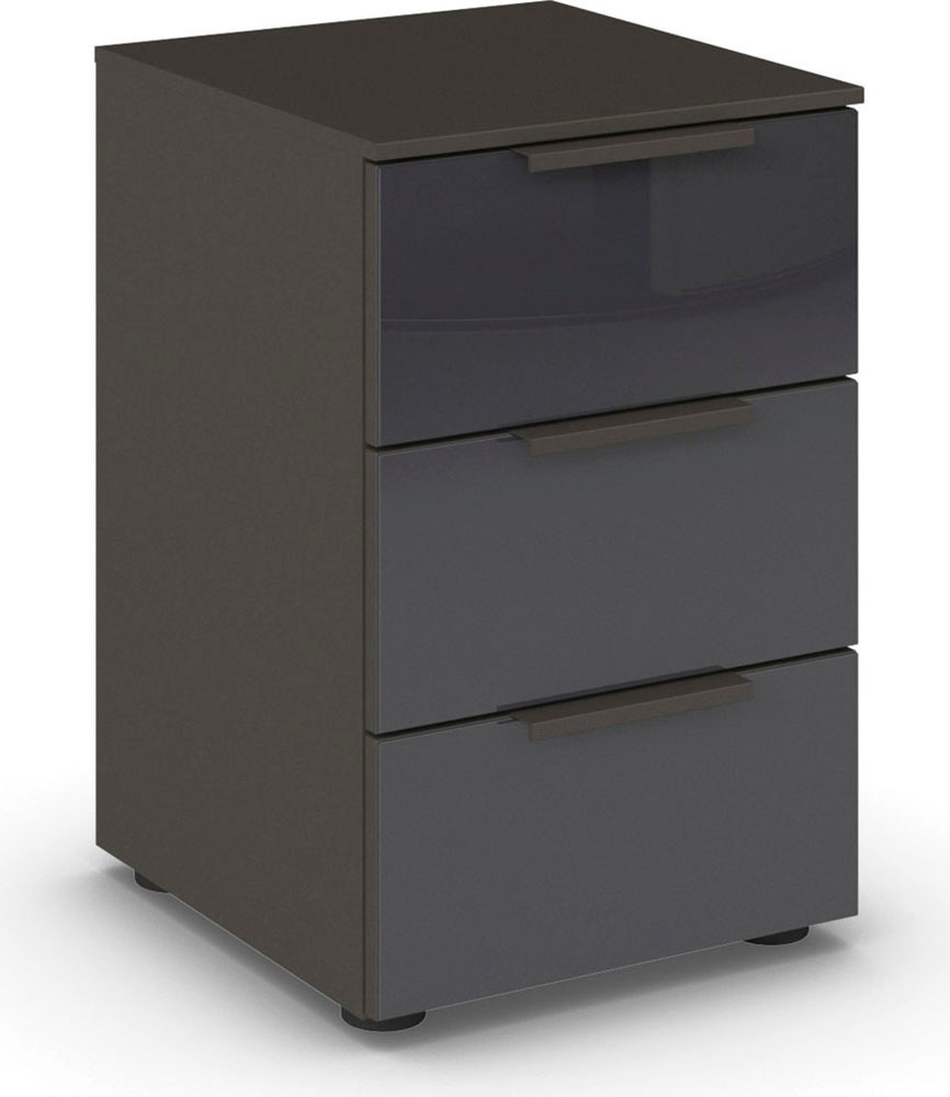 rauch Nachtkommode »Nachttisch Nachtschrank Nachtkonsole FLIPP mit Glasfront« Breite 40 cm,  mit 3 Schubladen und Soft-Close-Funktion sowie Glasfront